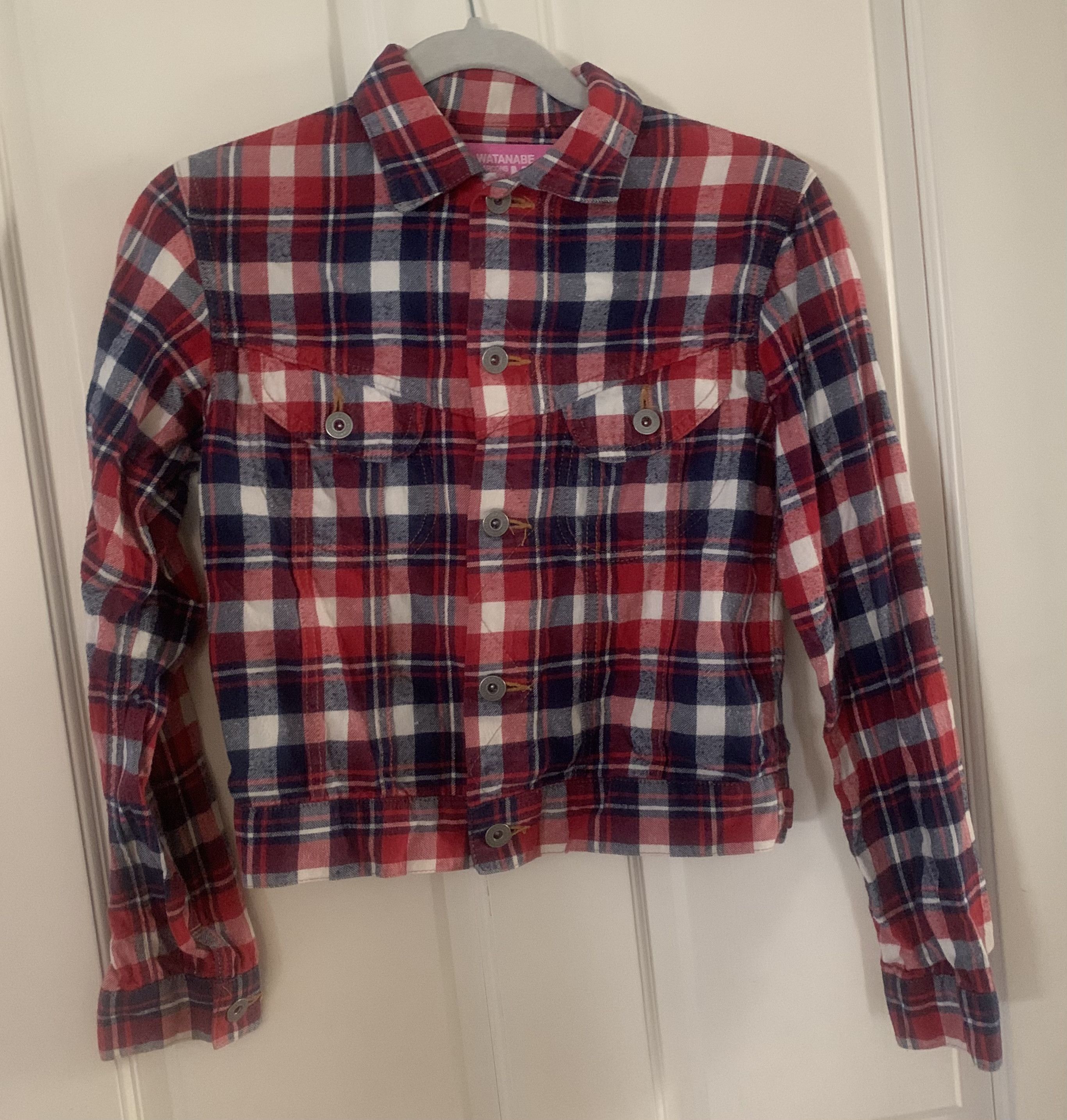 image of Comme Des Garcons x Comme Des Garcons Shirt Ss02 Junya Watanabe Man Cropped Plaid Poem Trucker in R