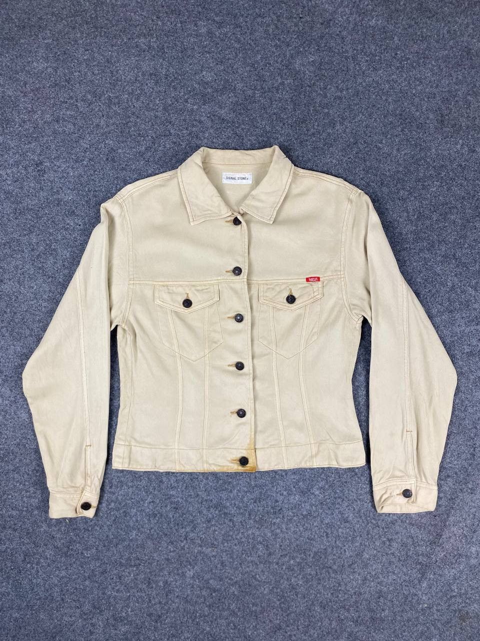 Vintage Signal Stone White Soft Denim Jacket