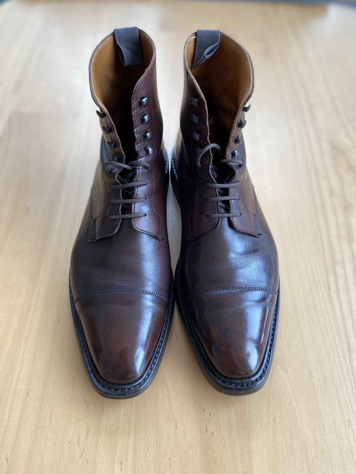 Crockett & Jones Northcote Waxed Calf Leather Derby Boot | Grailed