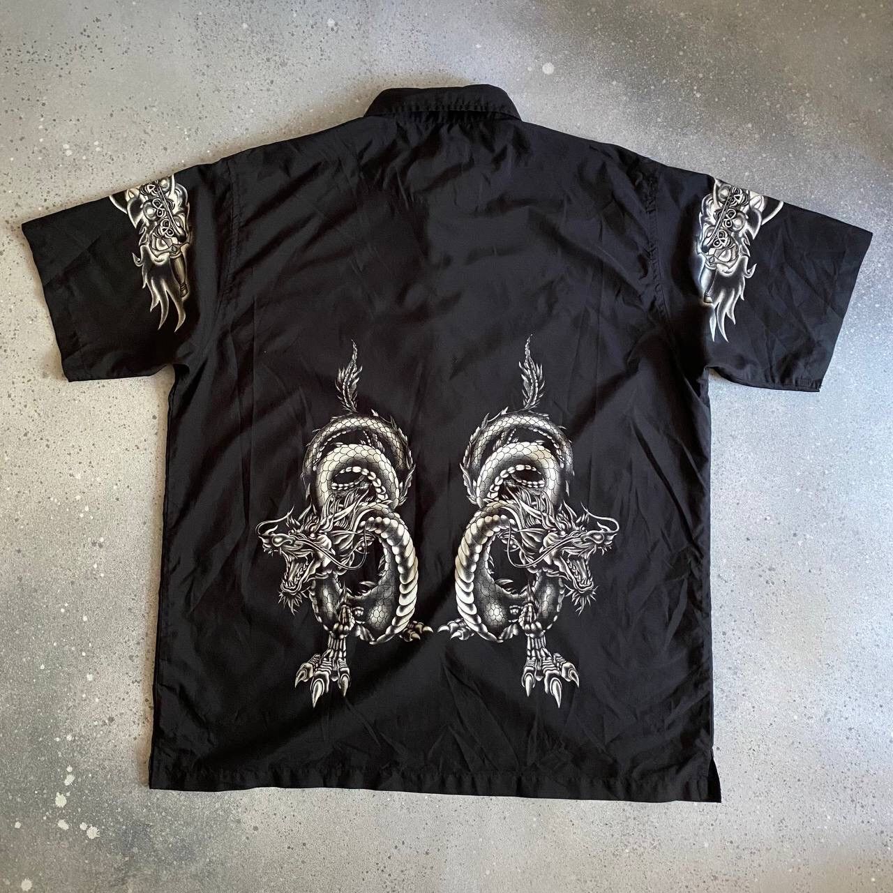 Hysteric Glamour × Japanese Brand 🎱 Crazy Vintage Dragons Shirt Y2K Size US XL / EU 56 / 4 - 2 Thumbnail