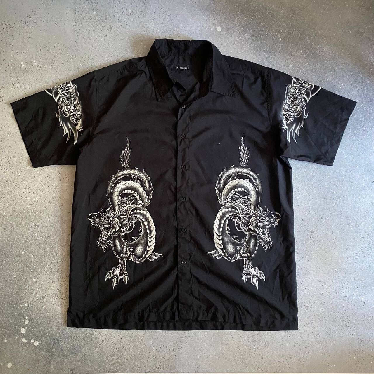 Hysteric Glamour × Japanese Brand 🎱 Crazy Vintage Dragons Shirt Y2K Size US XL / EU 56 / 4 - 1 Thumbnail