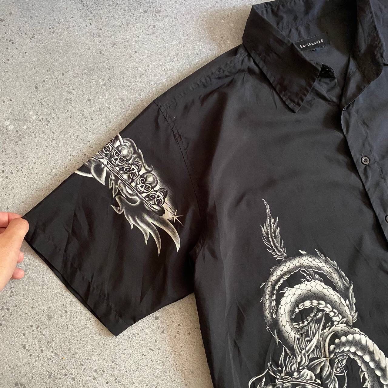 Hysteric Glamour × Japanese Brand 🎱 Crazy Vintage Dragons Shirt Y2K Size US XL / EU 56 / 4 - 4 Thumbnail