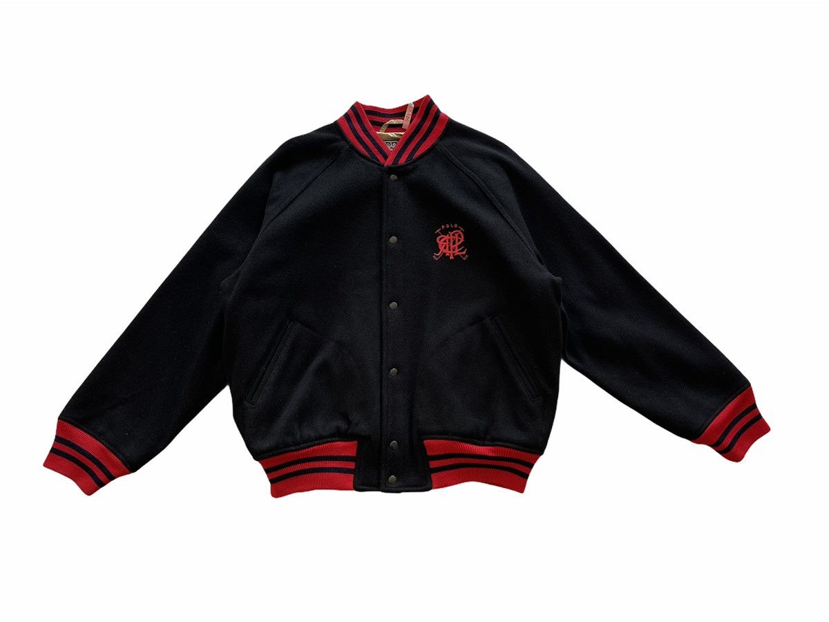 Polo Ralph Lauren RARE!!! VINTAGE POLO RL BLUE LABEL WOOL VARSITY JACKET Size US M / EU 48-50 / 2 - 2 Thumbnail
