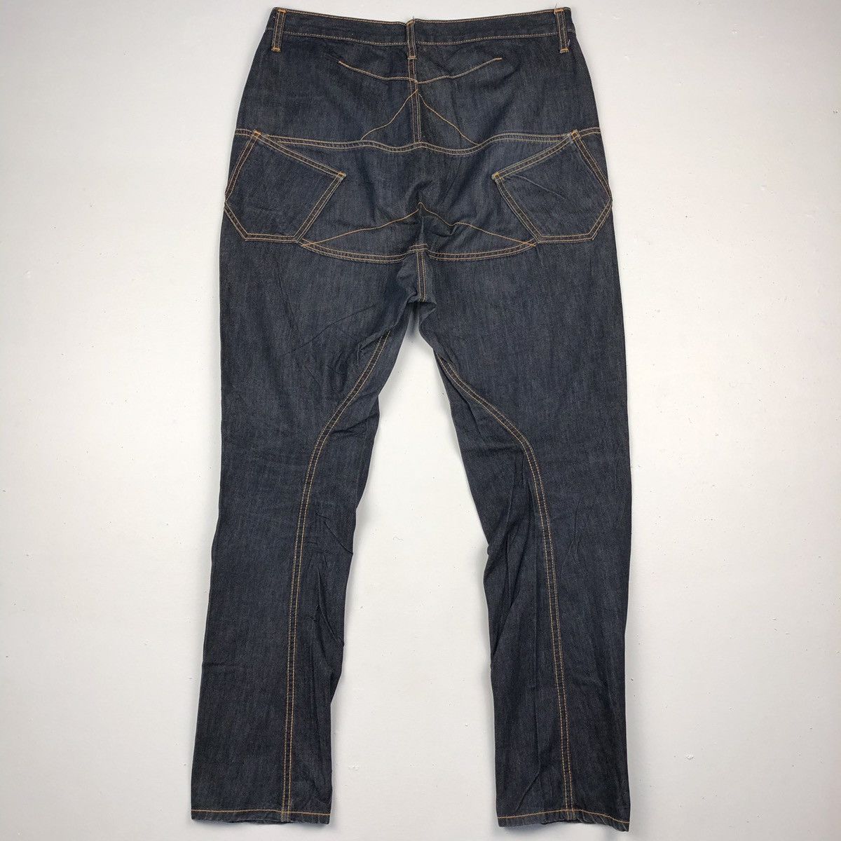 Beauty Beast Bit blue baggy denim bondage jeans patchwork stars Size US 33 - 1 Thumbnail
