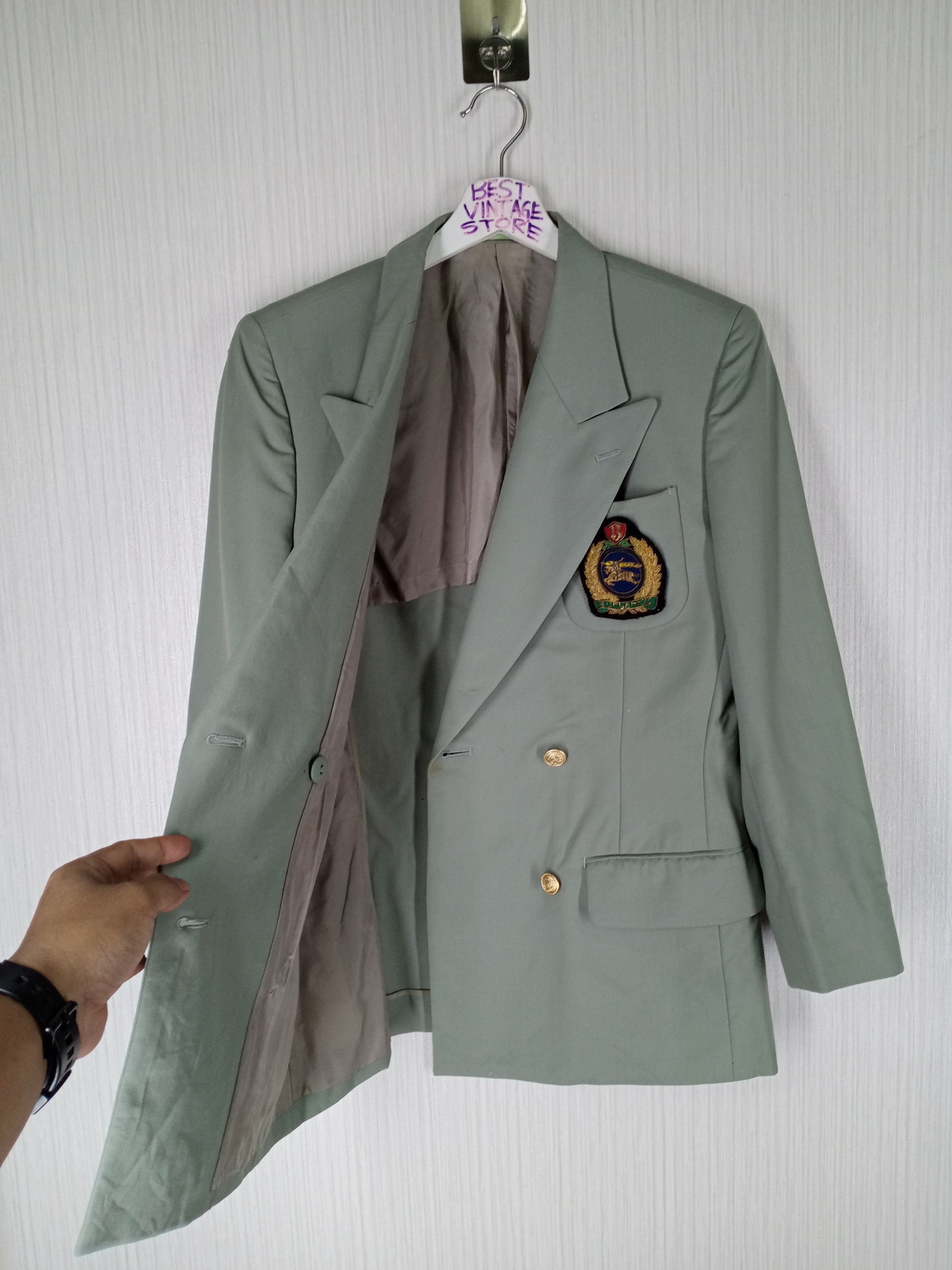 Burberry Vintage Burberrys Tailored Double Breasted Blazer Size 36S - 6 Thumbnail