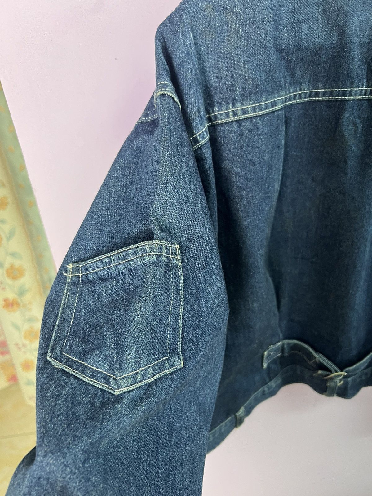 Japanese Brand 🔥Cropped Scheer’s Collection Distressed Denim Jacket Size US L / EU 52-54 / 3 - 14 Thumbnail