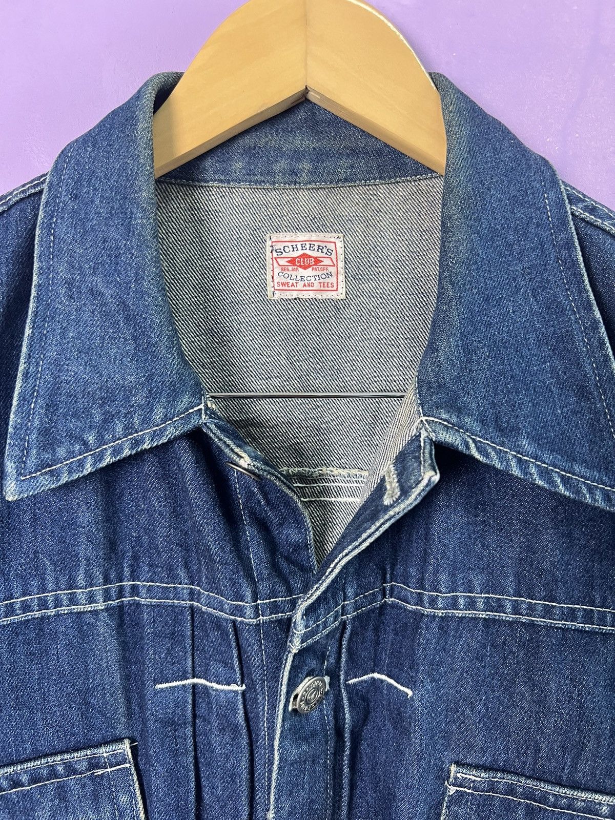 Japanese Brand 🔥Cropped Scheer’s Collection Distressed Denim Jacket Size US L / EU 52-54 / 3 - 10 Thumbnail