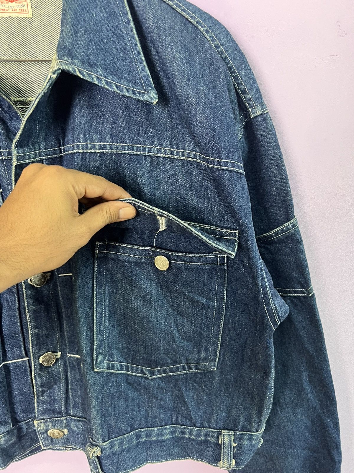 Other 🔥Cropped Scheer’s Collection Distressed Denim Jacket Size US L / EU 52-54 / 3 - 8 Thumbnail