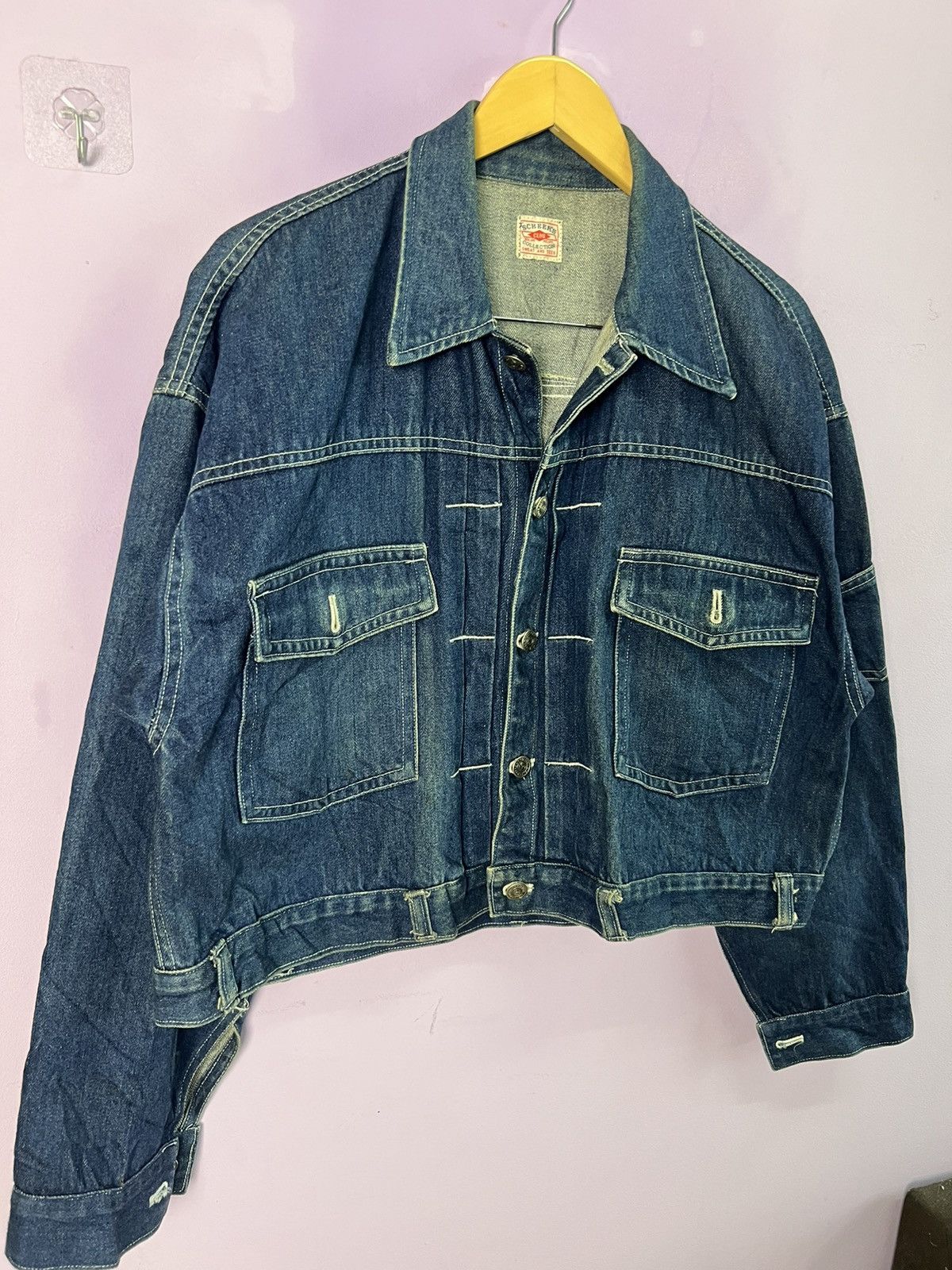 Other 🔥Cropped Scheer’s Collection Distressed Denim Jacket Size US L / EU 52-54 / 3 - 6 Thumbnail