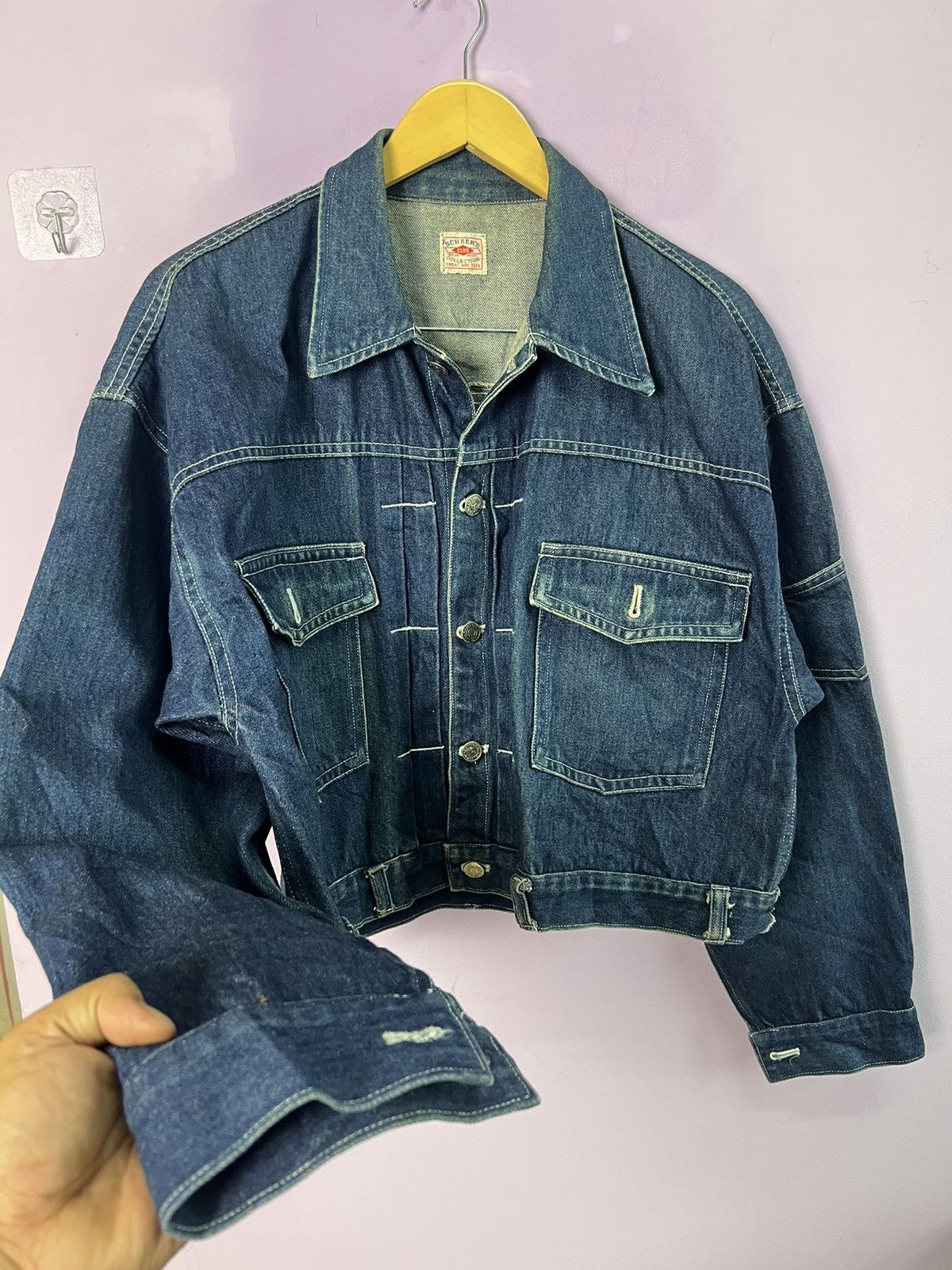 Other 🔥Cropped Scheer’s Collection Distressed Denim Jacket Size US L / EU 52-54 / 3 - 1 Thumbnail