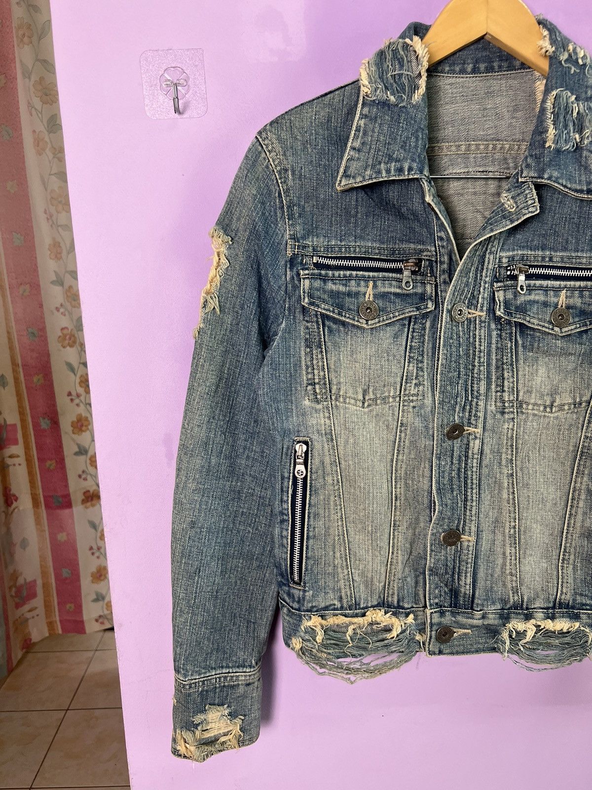 If Six Was Nine 🔥Rare Deadly Jester Distressed Denim Jacket Size US XS / EU 42 / 0 - 4 Thumbnail