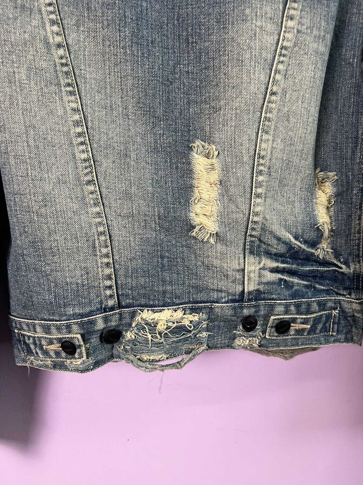 If Six Was Nine 🔥Rare Deadly Jester Distressed Denim Jacket Size US XS / EU 42 / 0 - 14 Thumbnail