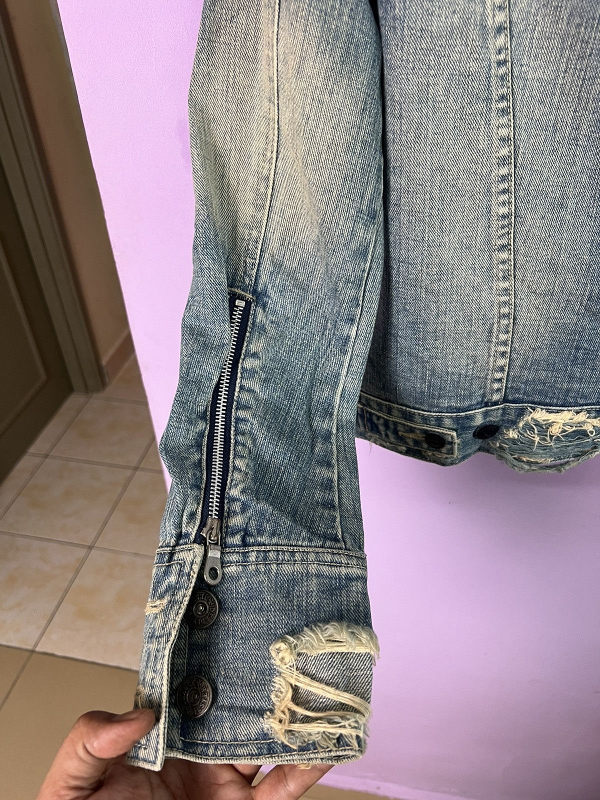 If Six Was Nine 🔥Rare Deadly Jester Distressed Denim Jacket Size US XS / EU 42 / 0 - 12 Thumbnail