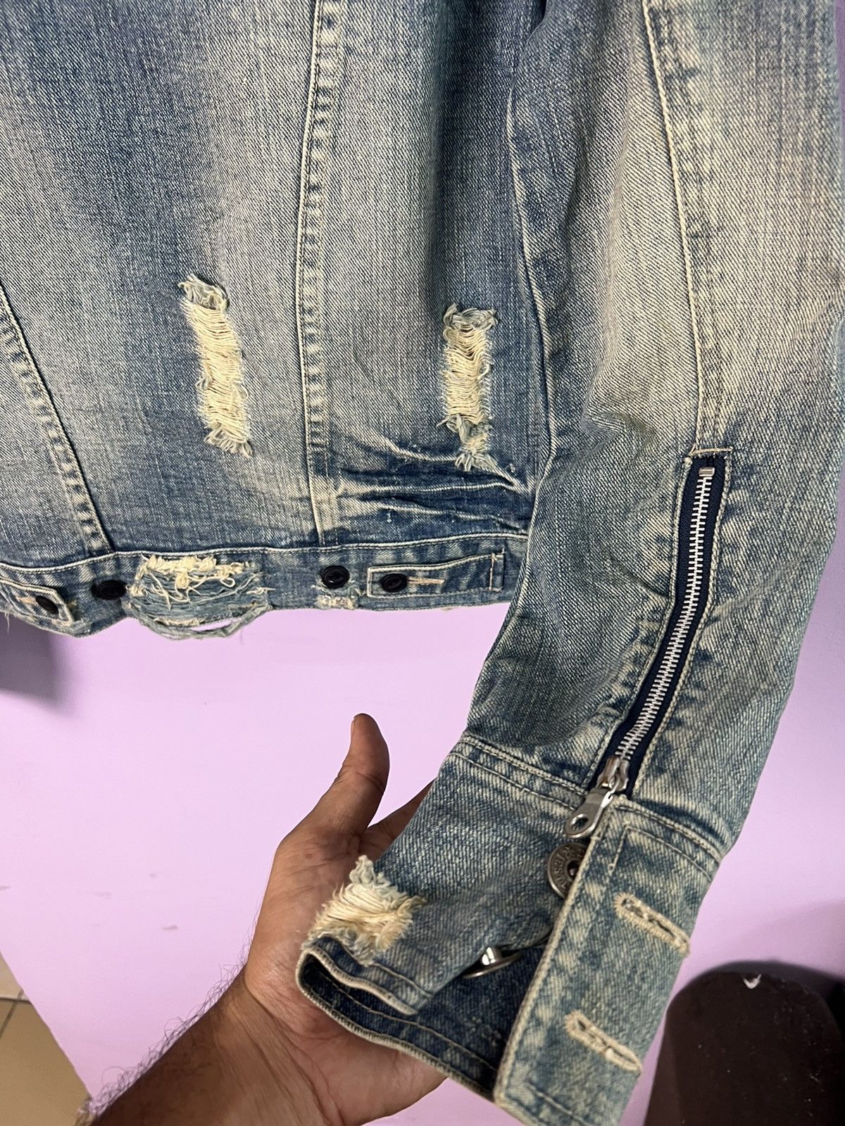 If Six Was Nine 🔥Rare Deadly Jester Distressed Denim Jacket Size US XS / EU 42 / 0 - 13 Thumbnail
