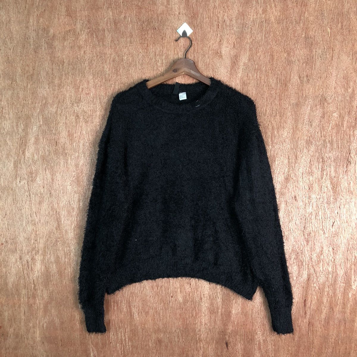 H&m Black Fluffy Jumpers Divided H&M Black Fluffy Jumper Xs UK