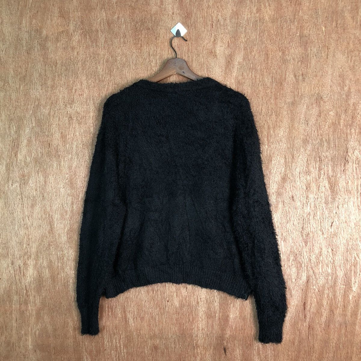 Vintage H&M Black Shag Shaggy Fur Mohair Knitwear #6578 Size US L / EU 52-54 / 3 - 8 Thumbnail