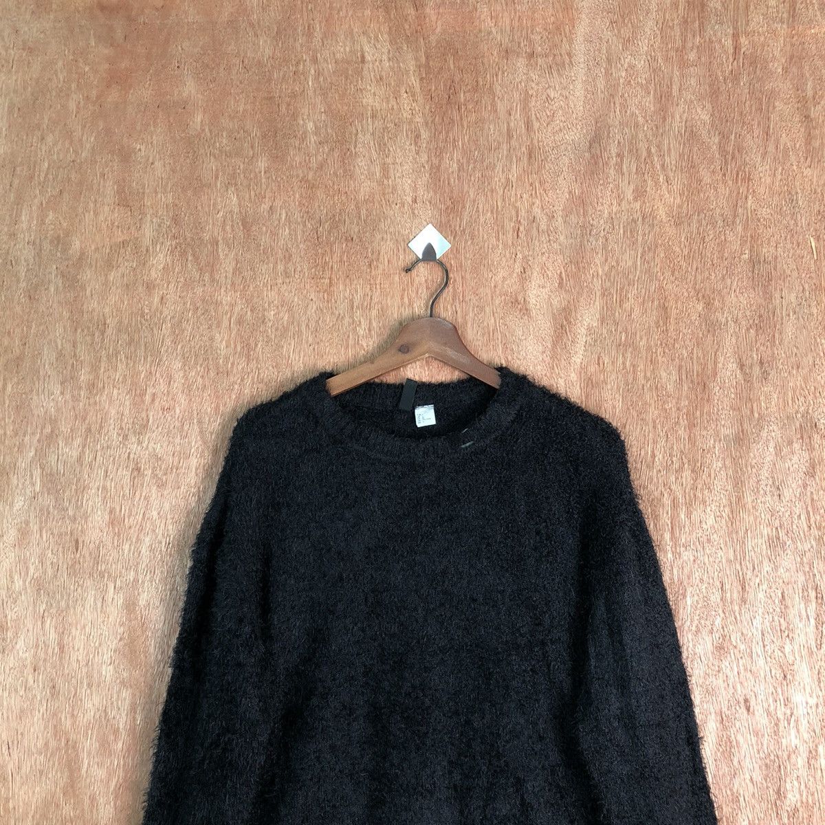 Vintage H&M Black Shag Shaggy Fur Mohair Knitwear #6578 Size US L / EU 52-54 / 3 - 2 Thumbnail
