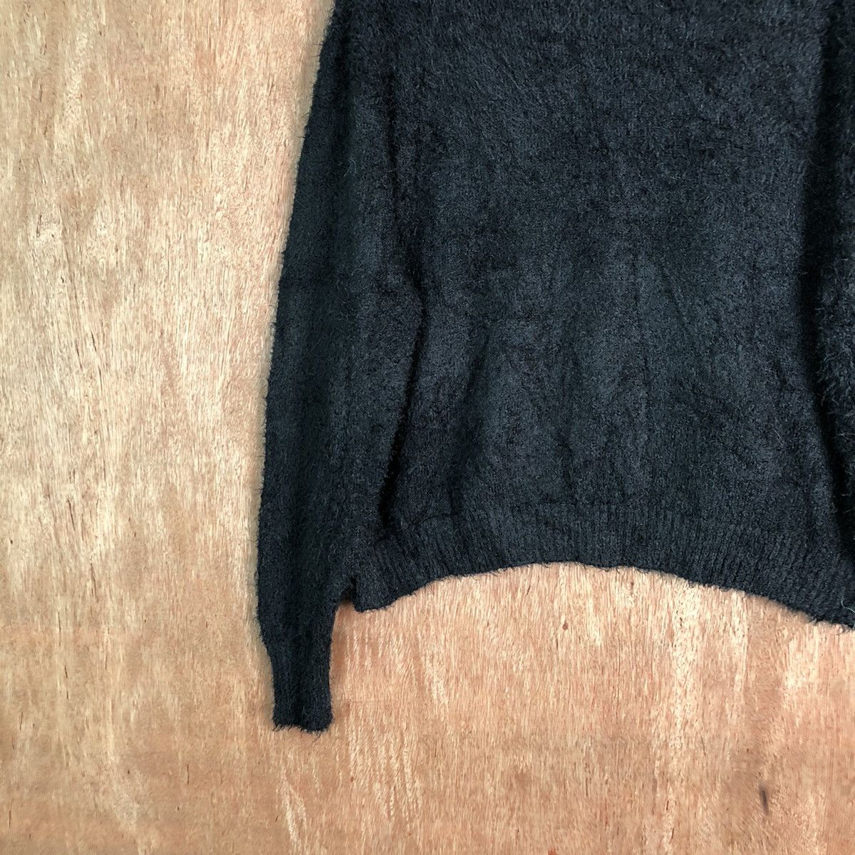 Vintage H&M Black Shag Shaggy Fur Mohair Knitwear #6578 Size US L / EU 52-54 / 3 - 9 Thumbnail