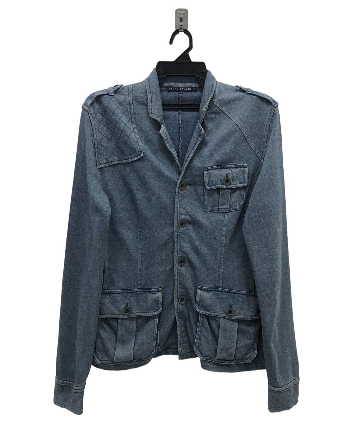 Ralph Lauren Ralph Lauren Quilted Shoulder Military-Style Denim Jacket, Size US M / EU 48-50 / 2 - 1 Thumbnail