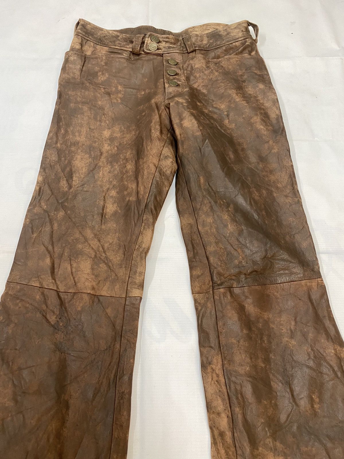 Japanese Brand Tornado Mart Flare Boot Cut Leather Pant Size US 27 - 6 Thumbnail