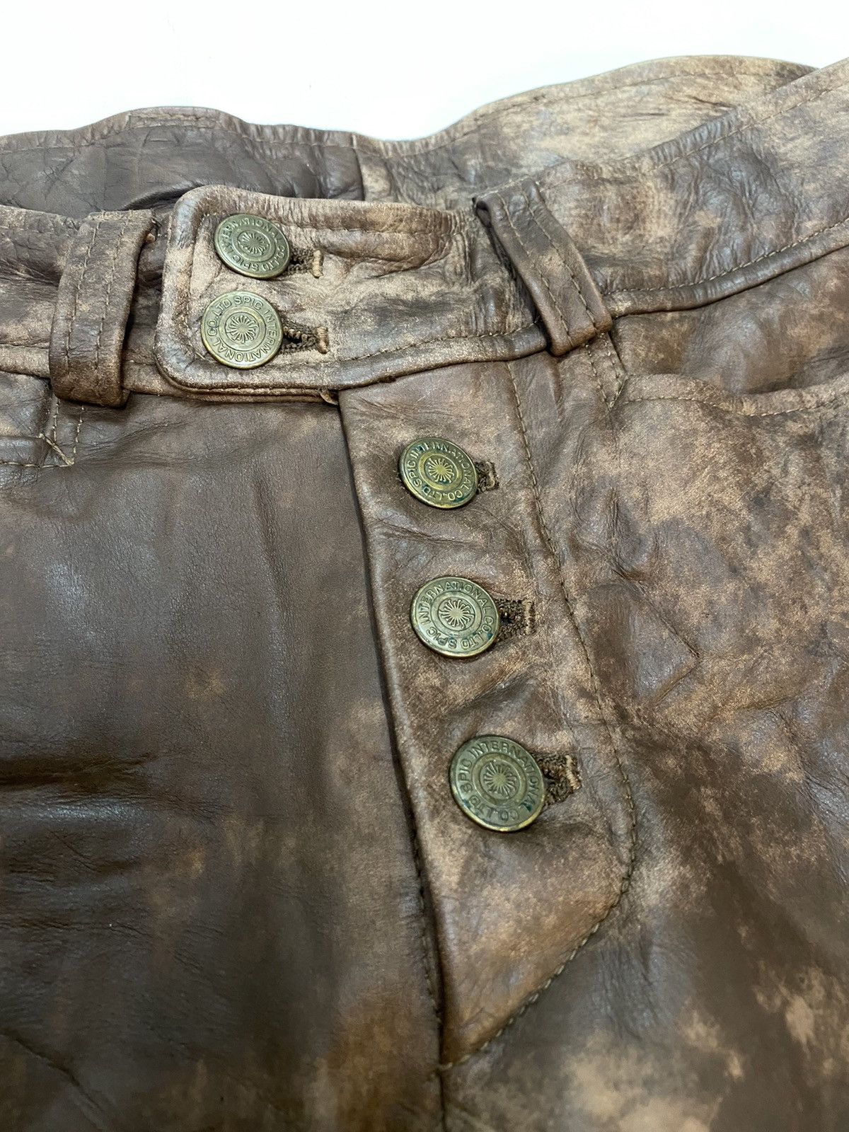 Japanese Brand Tornado Mart Flare Boot Cut Leather Pant Size US 27 - 4 Thumbnail