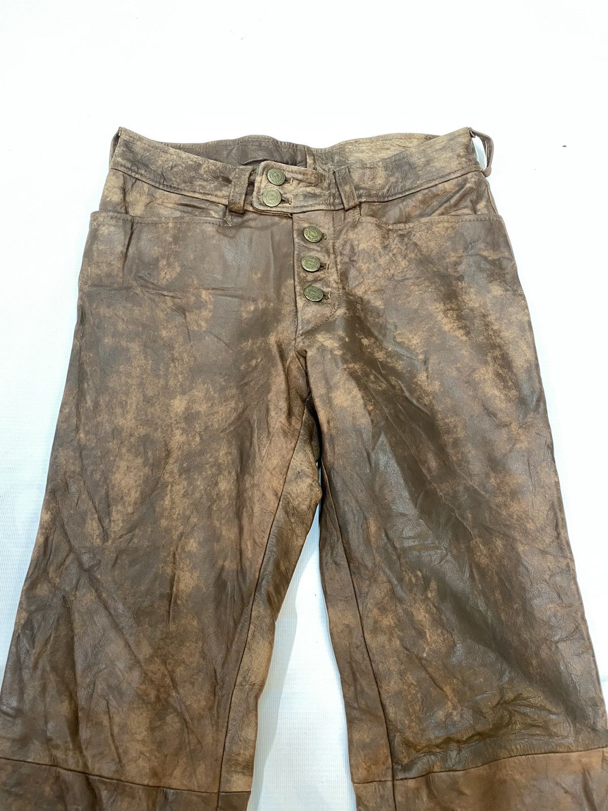 Japanese Brand Tornado Mart Flare Boot Cut Leather Pant Size US 27 - 2 Thumbnail