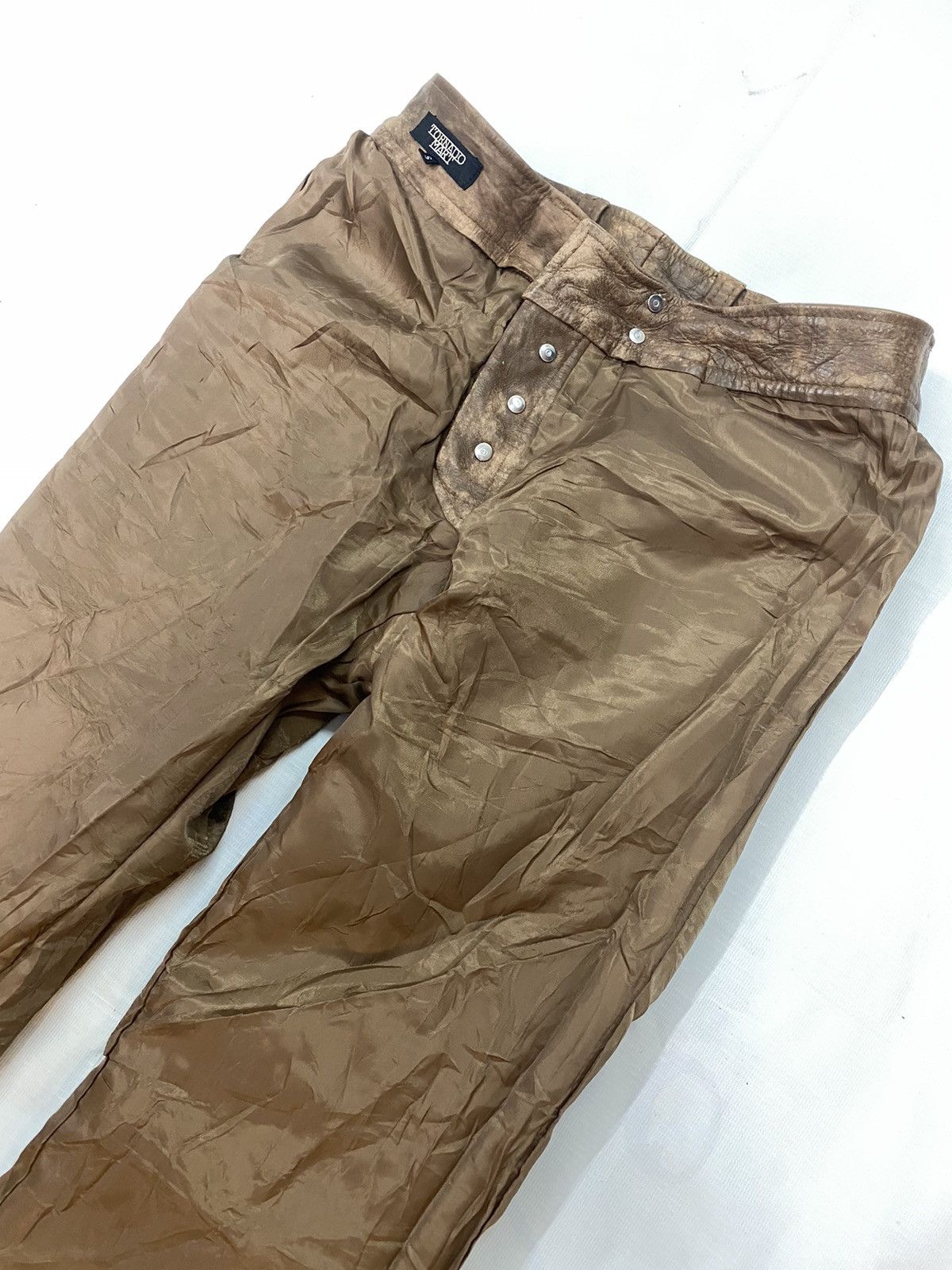 Japanese Brand Tornado Mart Flare Boot Cut Leather Pant Size US 27 - 16 Thumbnail