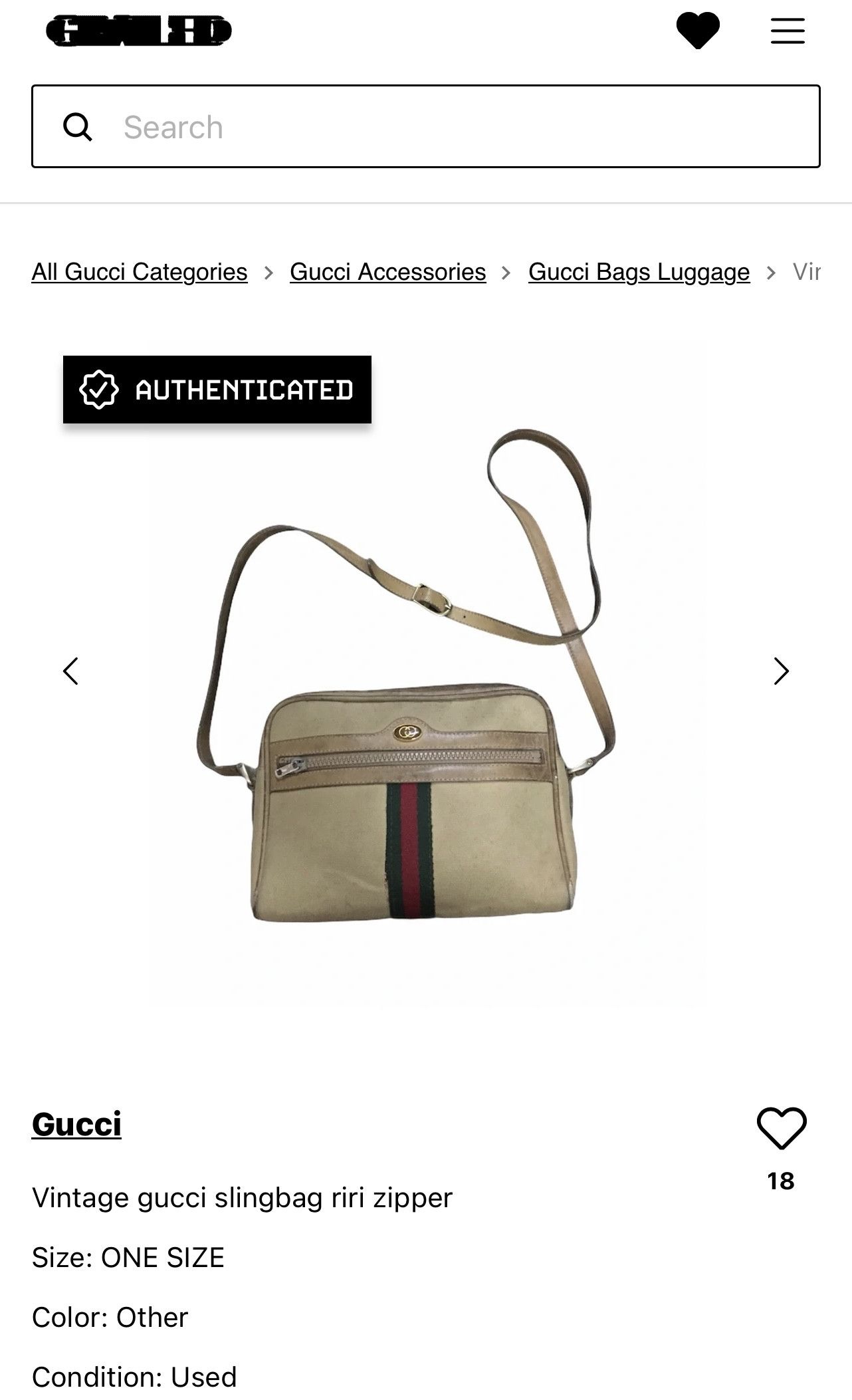 Gucci Vintage gucci slingbag riri zipper Size ONE SIZE - 18 Thumbnail