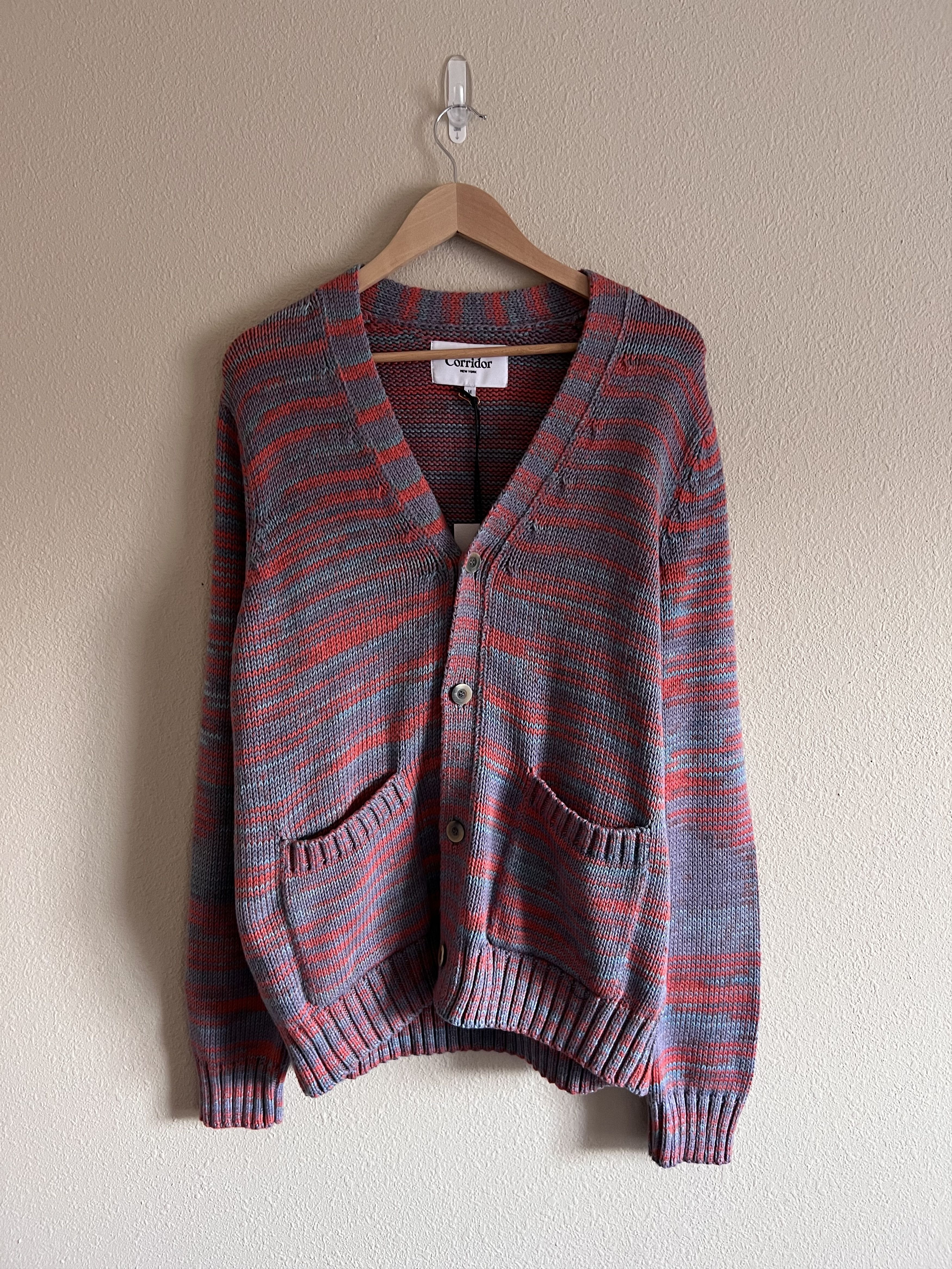 image of Corridor Nyc Space Dye Cardigan In Dusk Purple, Men's (Size Small)