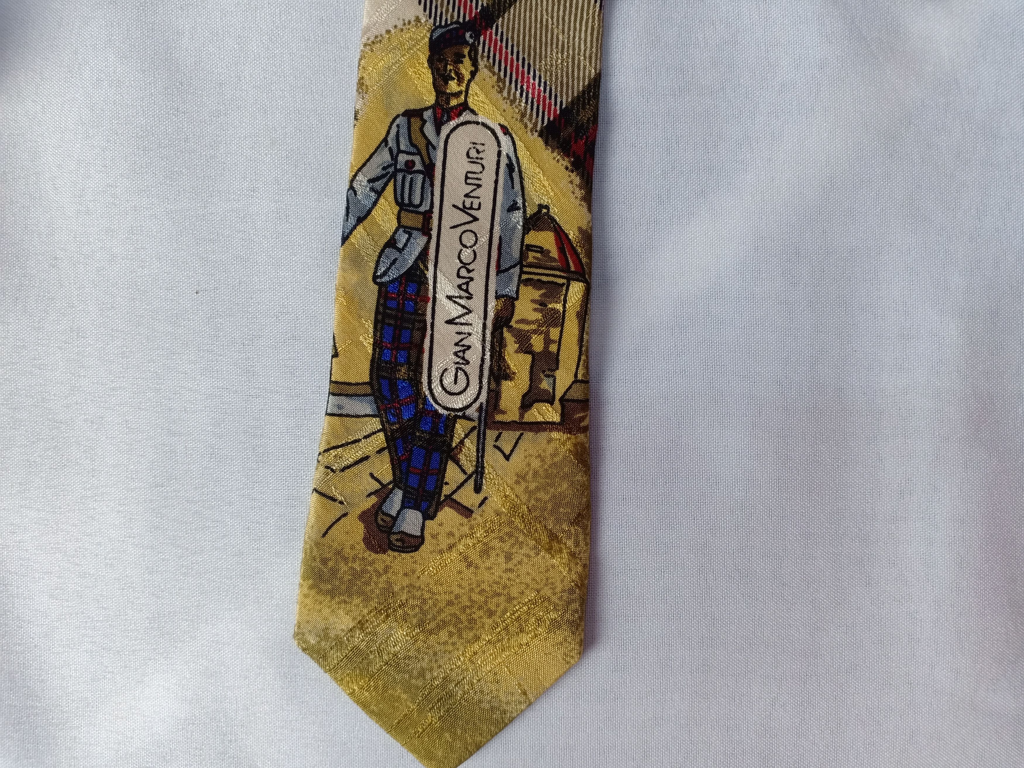 GianMarco Venturi Gian Marco Venturi Rare Motif Stripe Necktie Size ONE SIZE - 3 Thumbnail