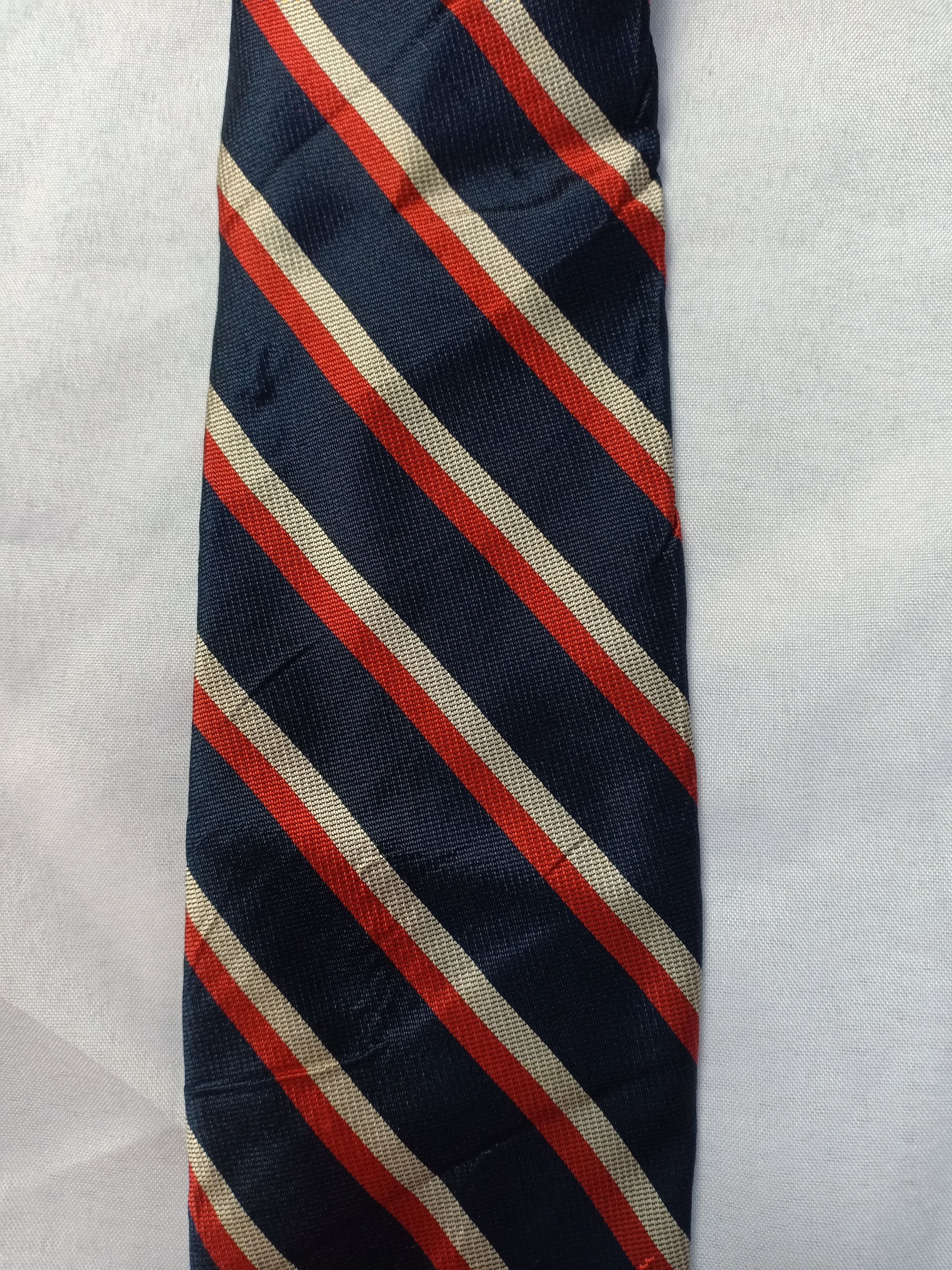 Vintage Yves Saint Laurent neck tie red striped slim YSL Size ONE SIZE - 3 Thumbnail