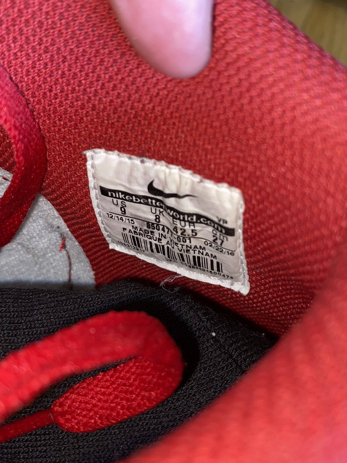 Nike Nike Dunk High UNLV QS Premium Leather 2015 US9 Size US 9 / EU 42 - 8 Thumbnail