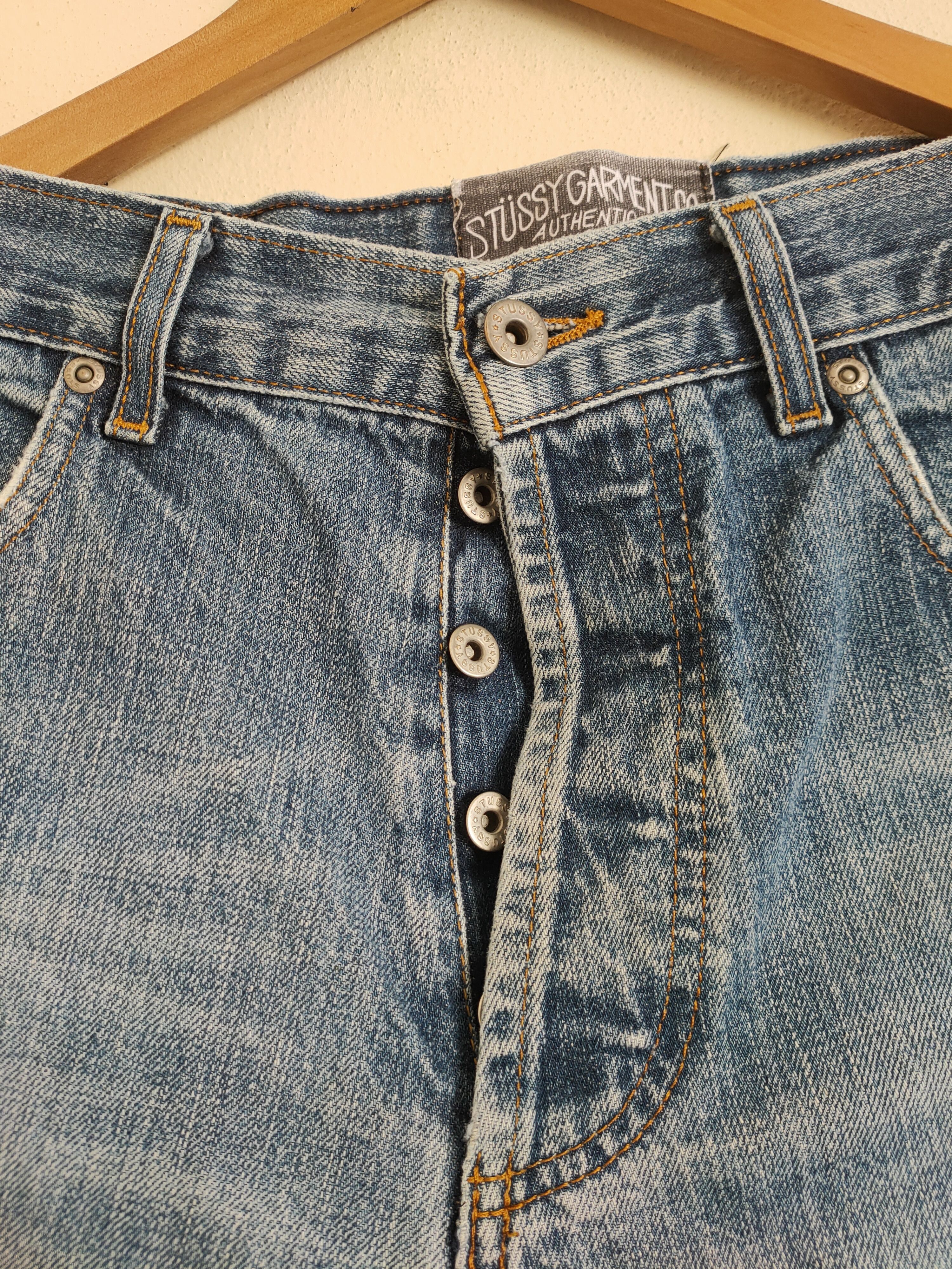 Stussy × Vintage Vintage Stussy Distressed Denim Jean's Size US 33 - 3 Thumbnail