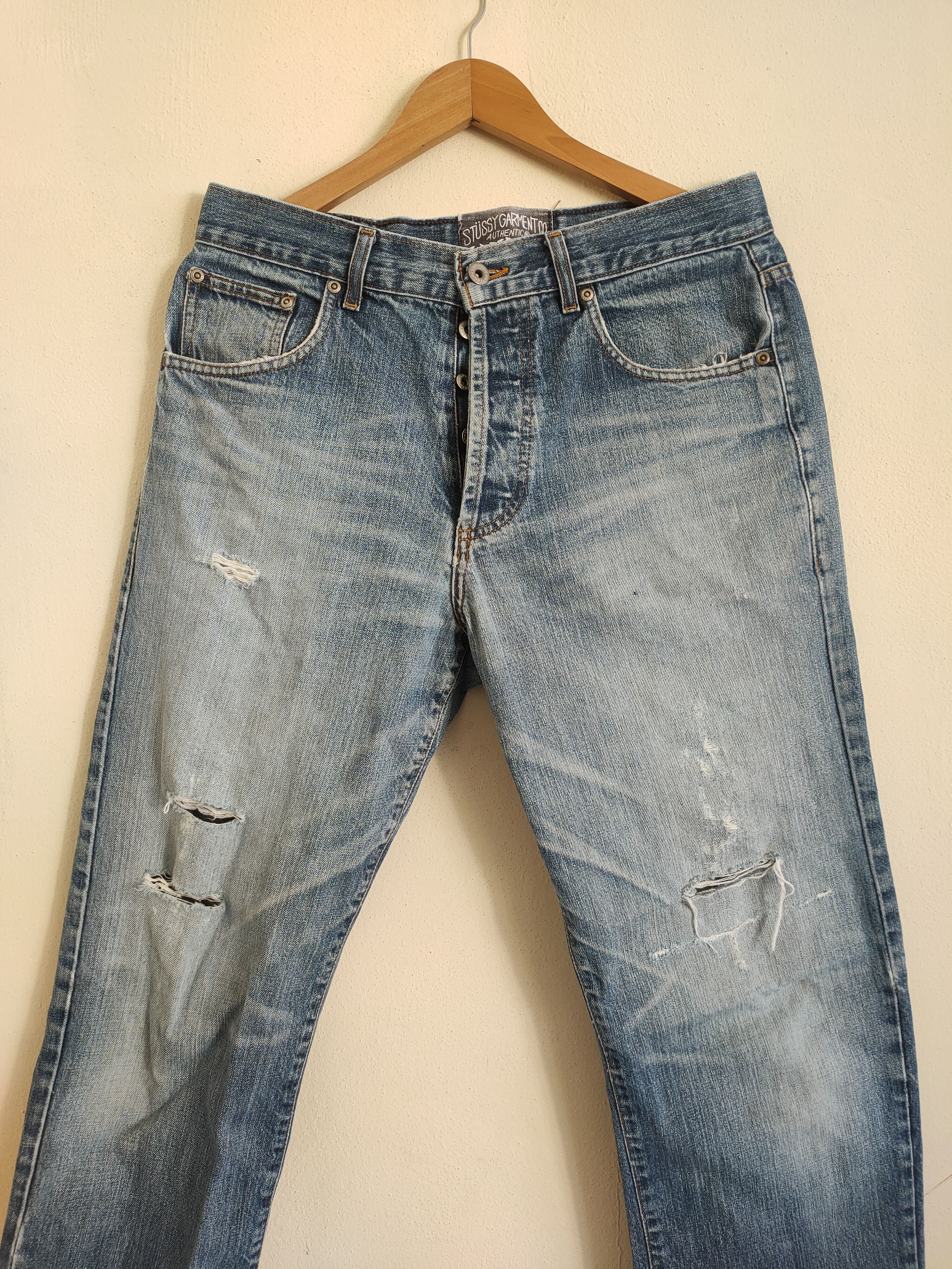 Stussy × Vintage Vintage Stussy Distressed Denim Jean's Size US 33 - 4 Thumbnail