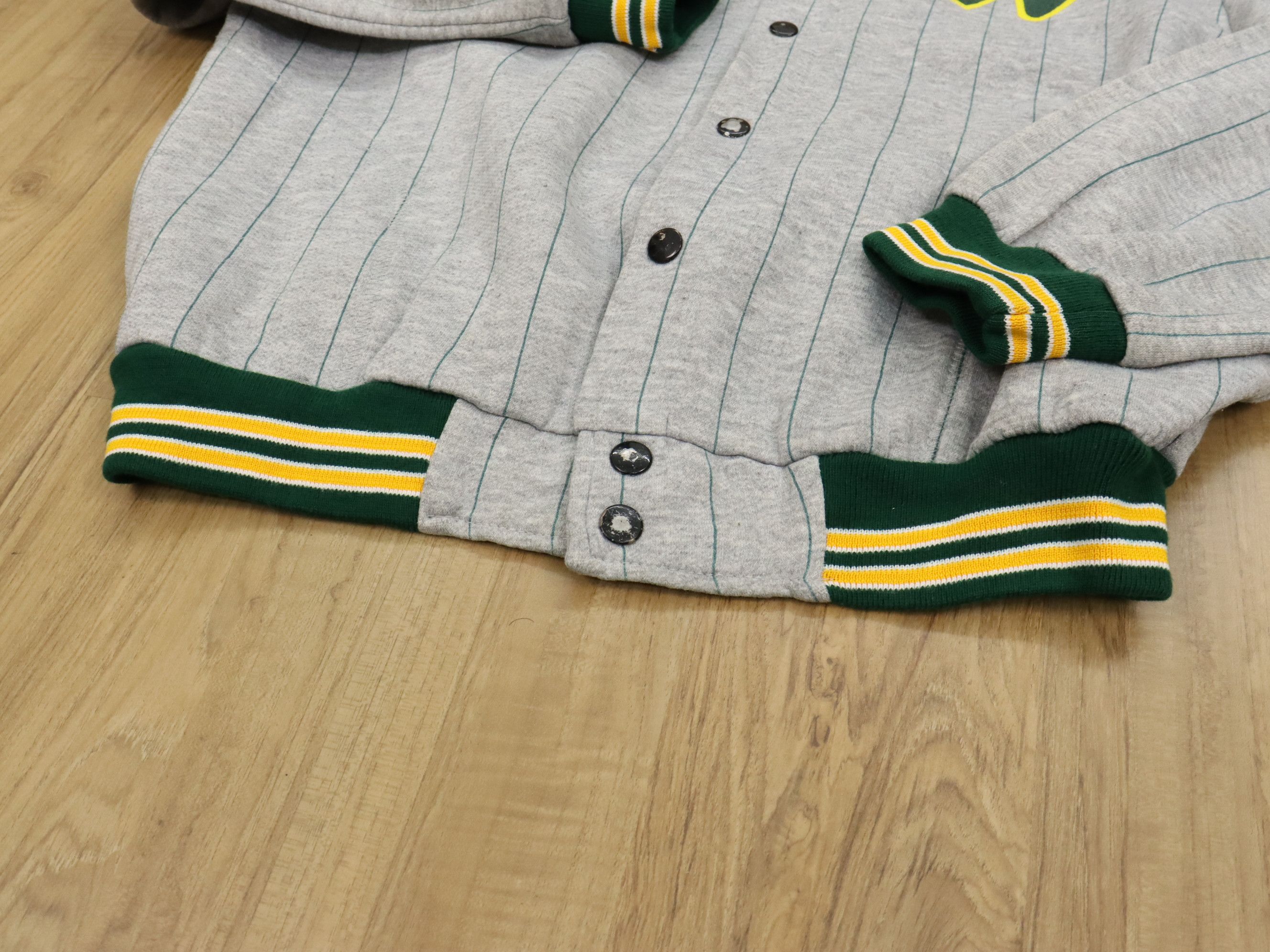 MLB × Vintage Vtg. 80's MLB Oakland A’s Athletics Pinstripe Bomber Jacket Size US M / EU 48-50 / 2 - 7 Thumbnail
