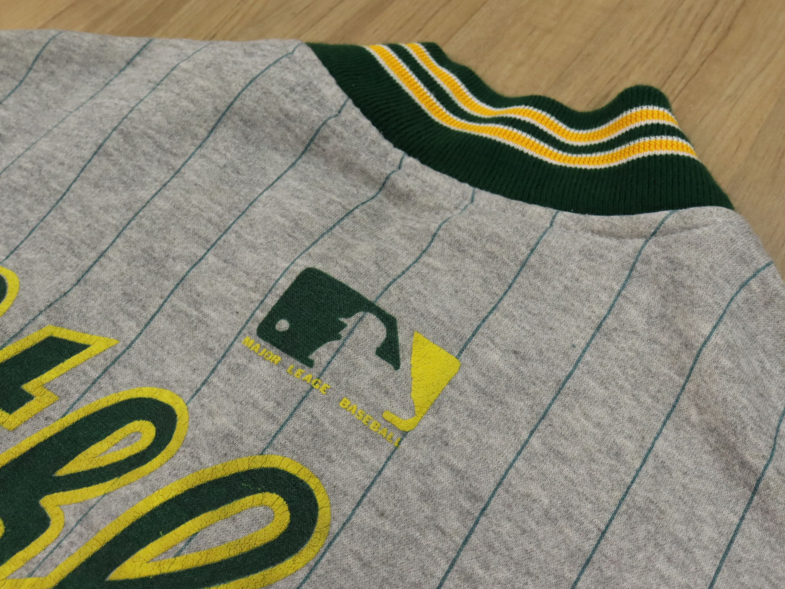 MLB × Vintage Vtg. 80's MLB Oakland A’s Athletics Pinstripe Bomber Jacket Size US M / EU 48-50 / 2 - 10 Thumbnail