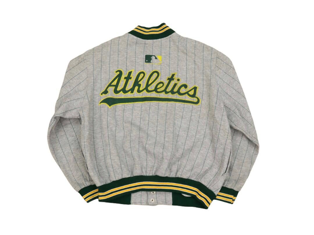 MLB × Vintage Vtg. 80's MLB Oakland A’s Athletics Pinstripe Bomber Jacket Size US M / EU 48-50 / 2 - 2 Thumbnail