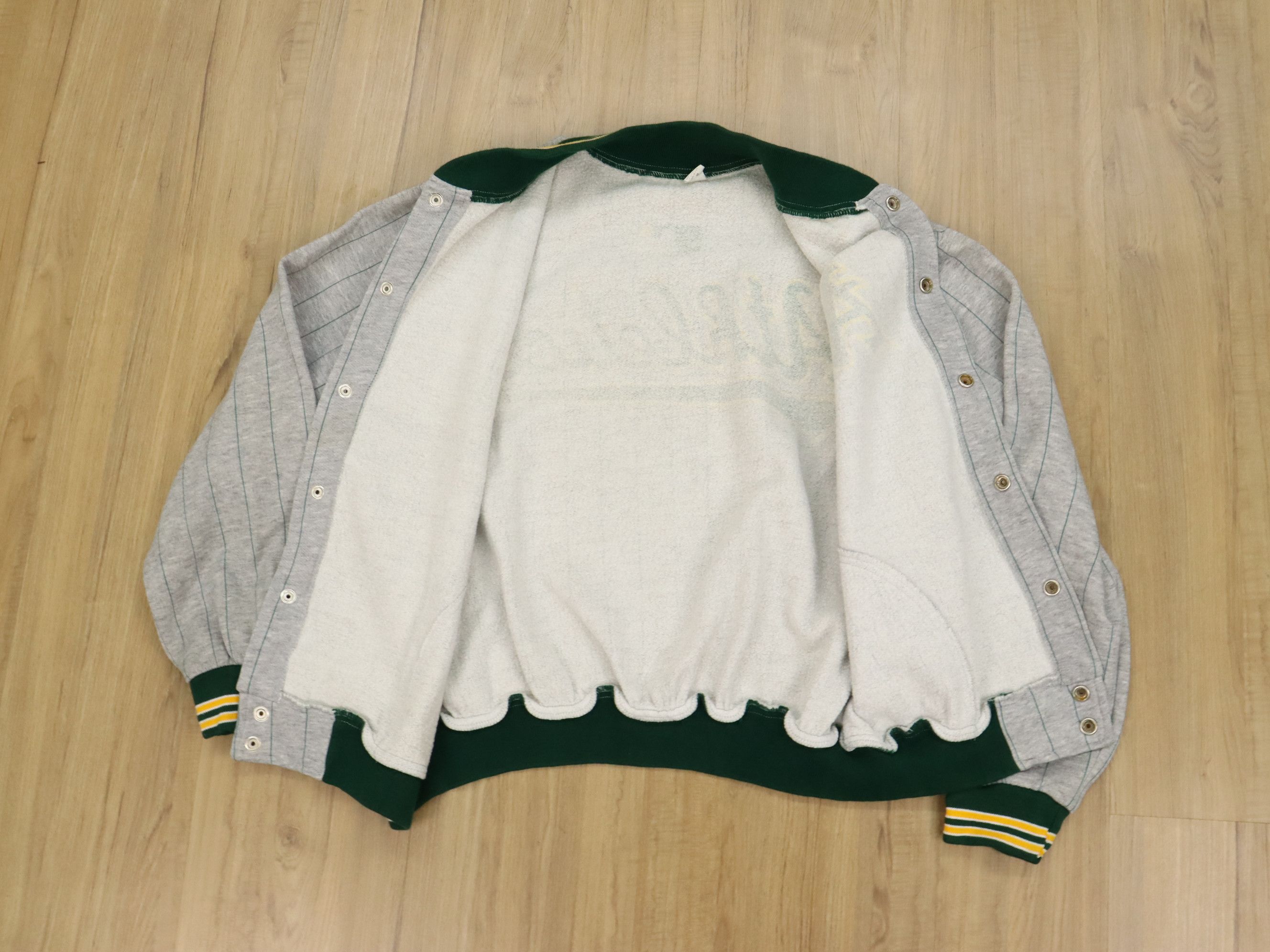 MLB × Vintage Vtg. 80's MLB Oakland A’s Athletics Pinstripe Bomber Jacket Size US M / EU 48-50 / 2 - 5 Thumbnail