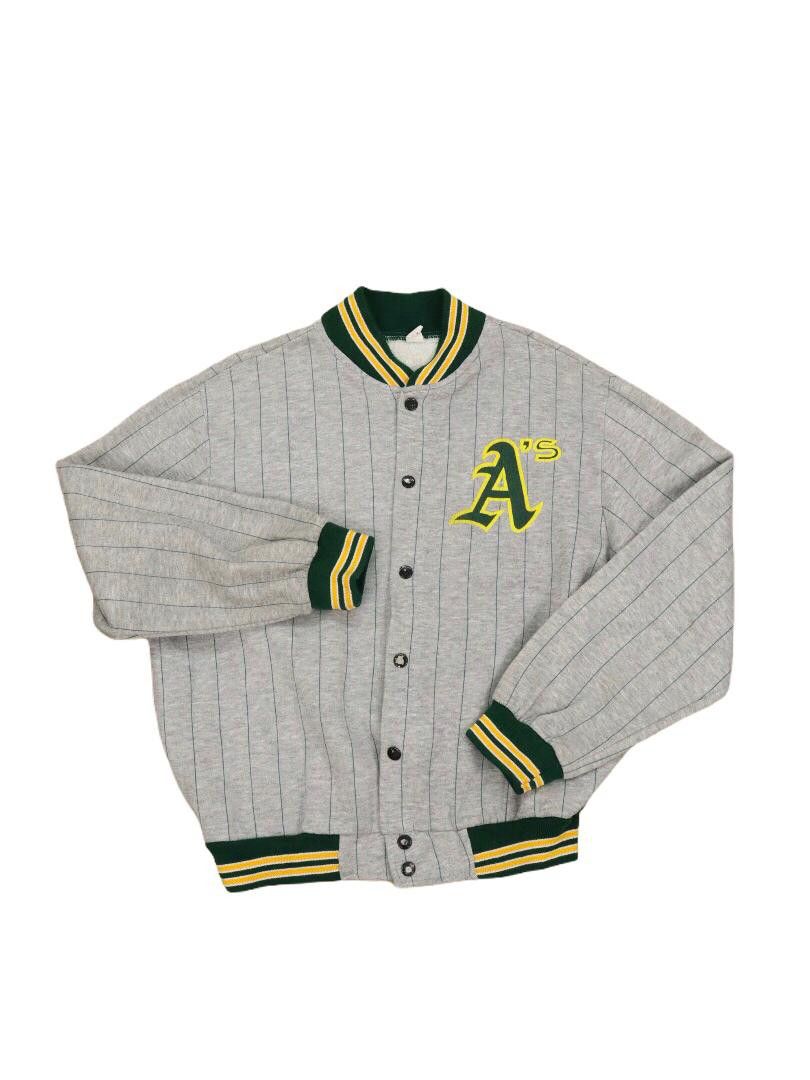 image of Vtg. 80's Mlb Oakland A’S Athletics Pinstripe Bomber Jacket, Men's (Size Medium)