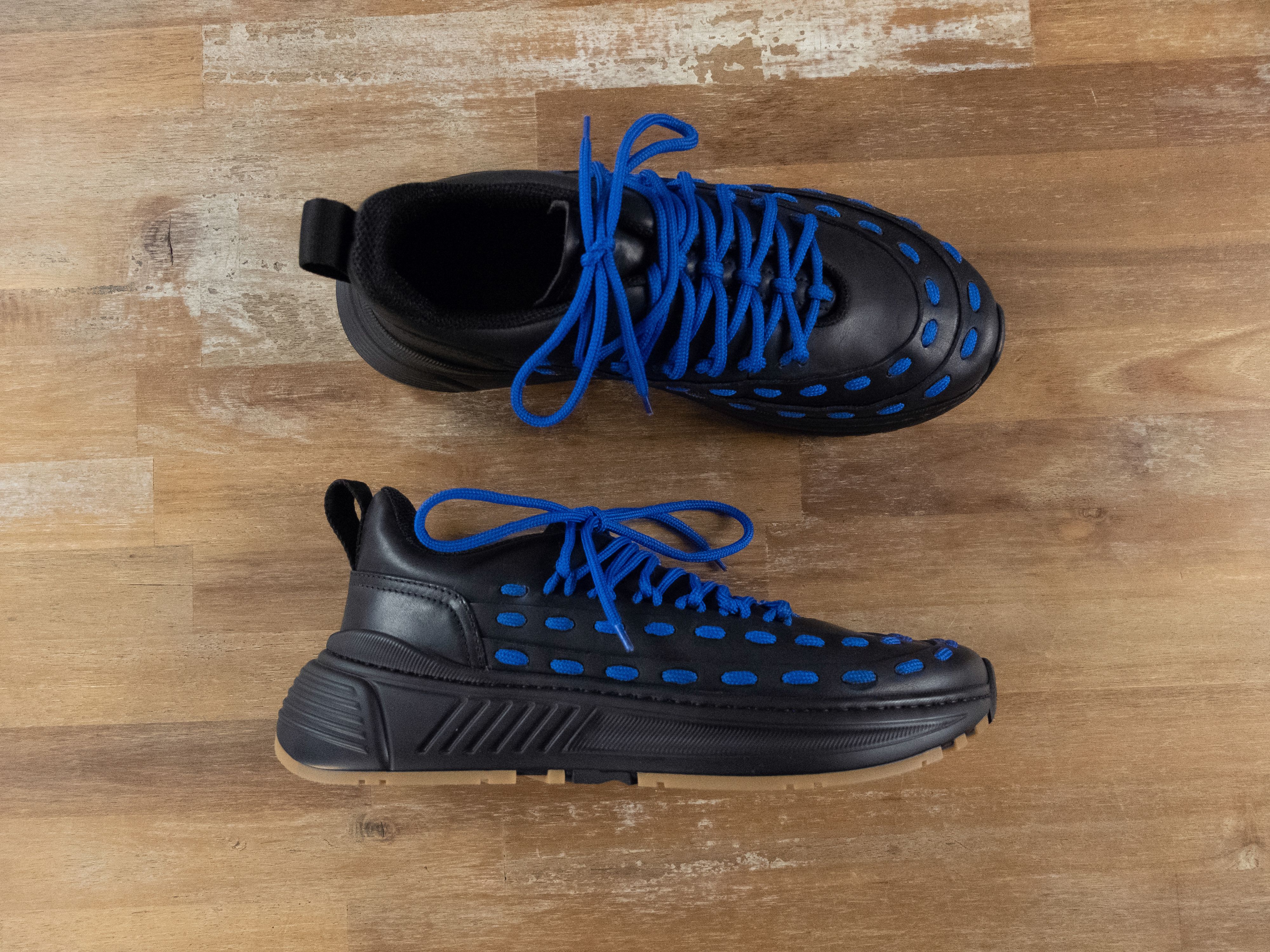 Bottega Veneta $990 BOTTEGA VENETA black blue Lace Speedster sneakers 10 43 Size US 10 / EU 43 - 1 Thumbnail