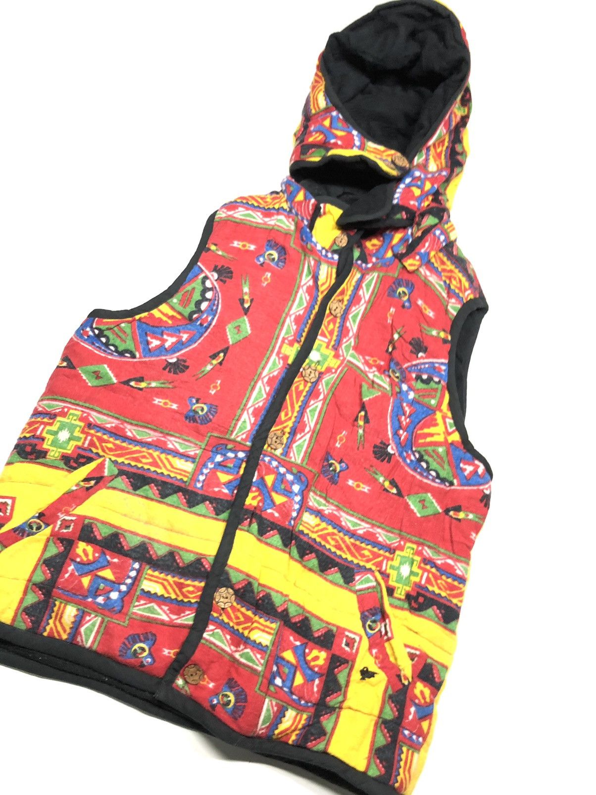 Native PUFFER VEST NATIVE NAVAJO ZIPPER HOODIE RED INDIAN Size US M / EU 48-50 / 2 - 2 Thumbnail