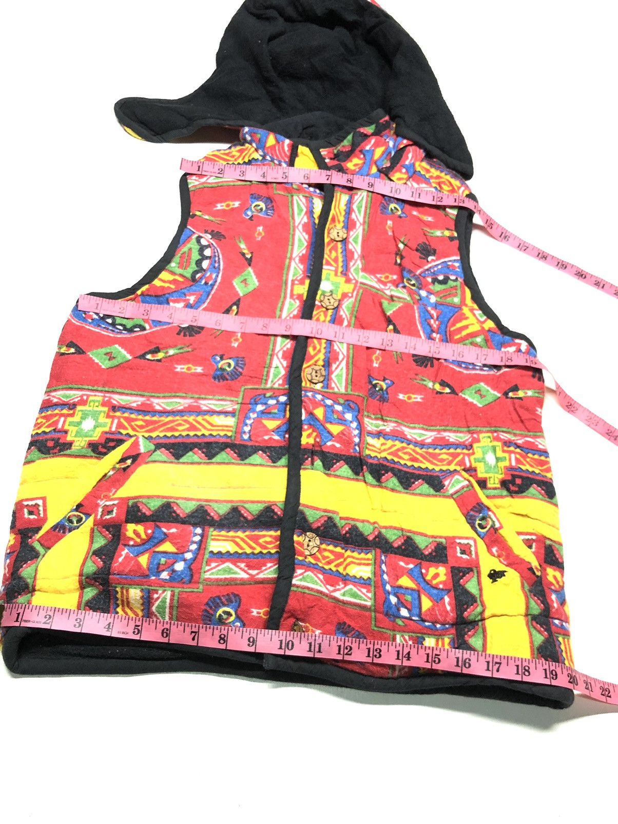 Native PUFFER VEST NATIVE NAVAJO ZIPPER HOODIE RED INDIAN Size US M / EU 48-50 / 2 - 6 Thumbnail