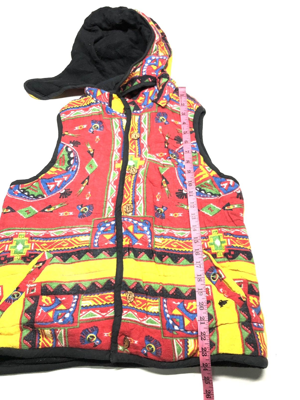 Native PUFFER VEST NATIVE NAVAJO ZIPPER HOODIE RED INDIAN Size US M / EU 48-50 / 2 - 7 Thumbnail