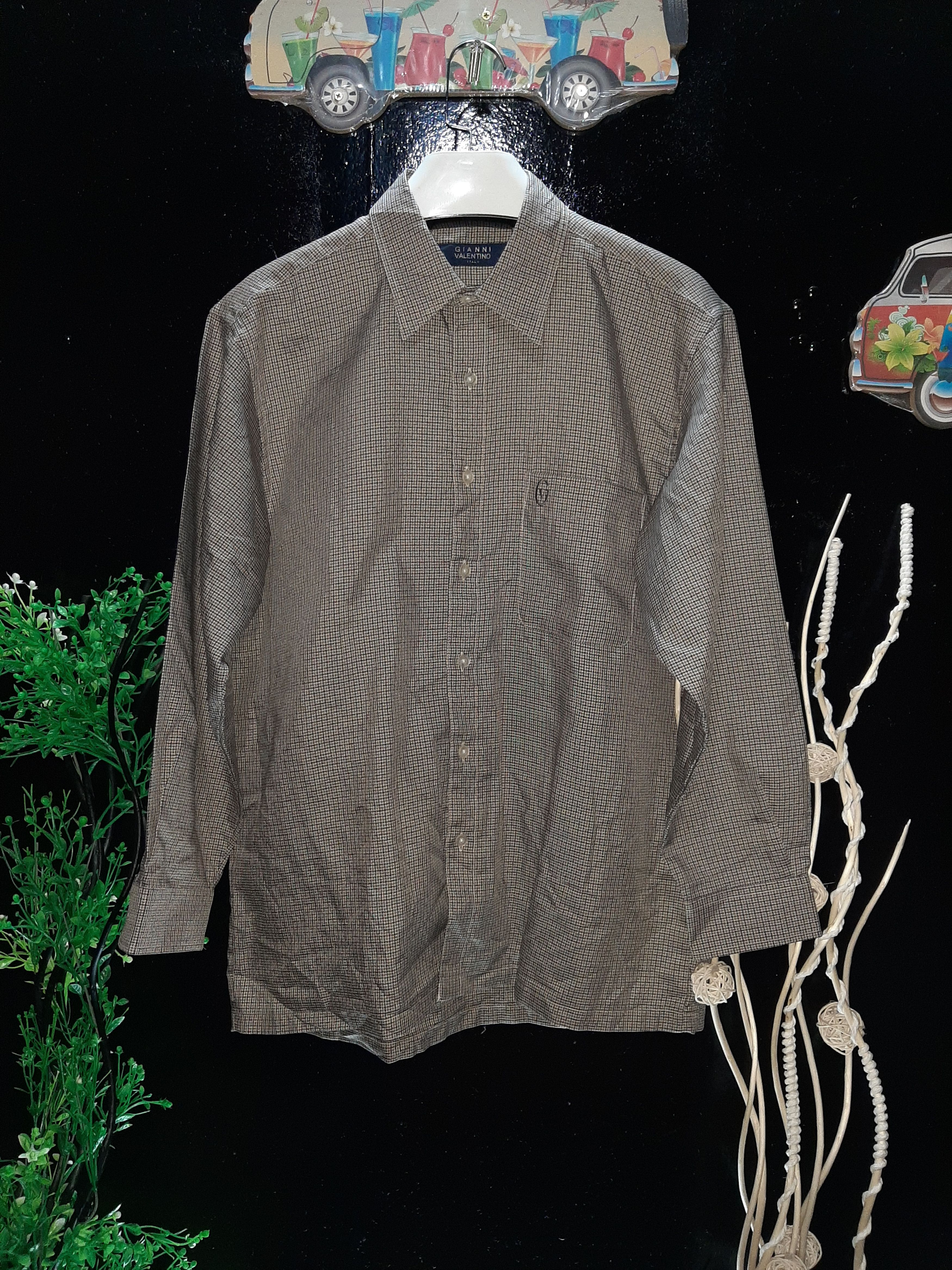 Gianni Valentino × Valentino × Vintage VINTAGE GIANNI VALENTINO CHEKERED SINGLE POCKET SHIRT Size US L / EU 52-54 / 3 - 1 Thumbnail