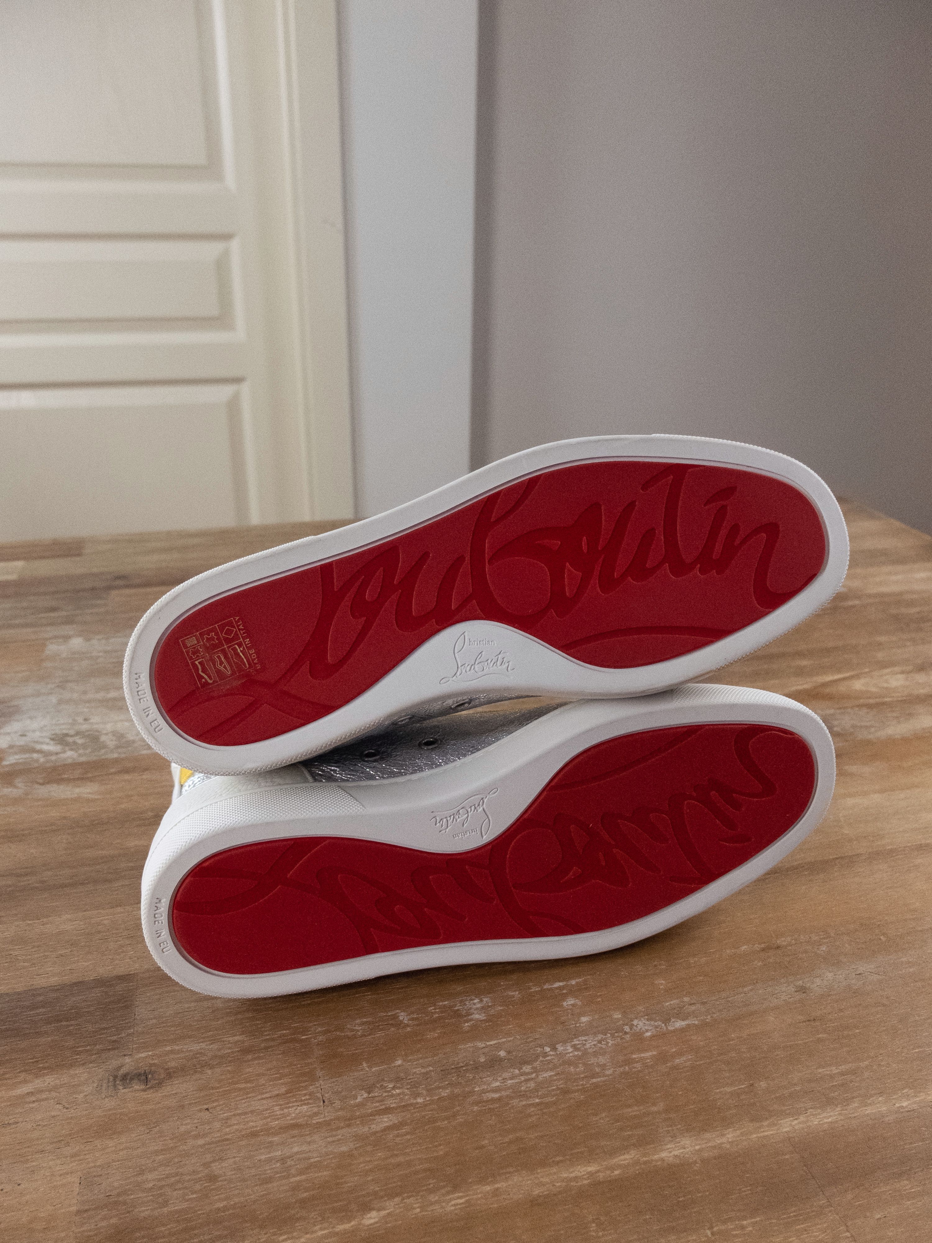 Christian Louboutin CHRISTIAN LOUBOUTIN Louis Orlato Flat silver sneakers 9 42 Size US 9 / EU 42 - 6 Thumbnail