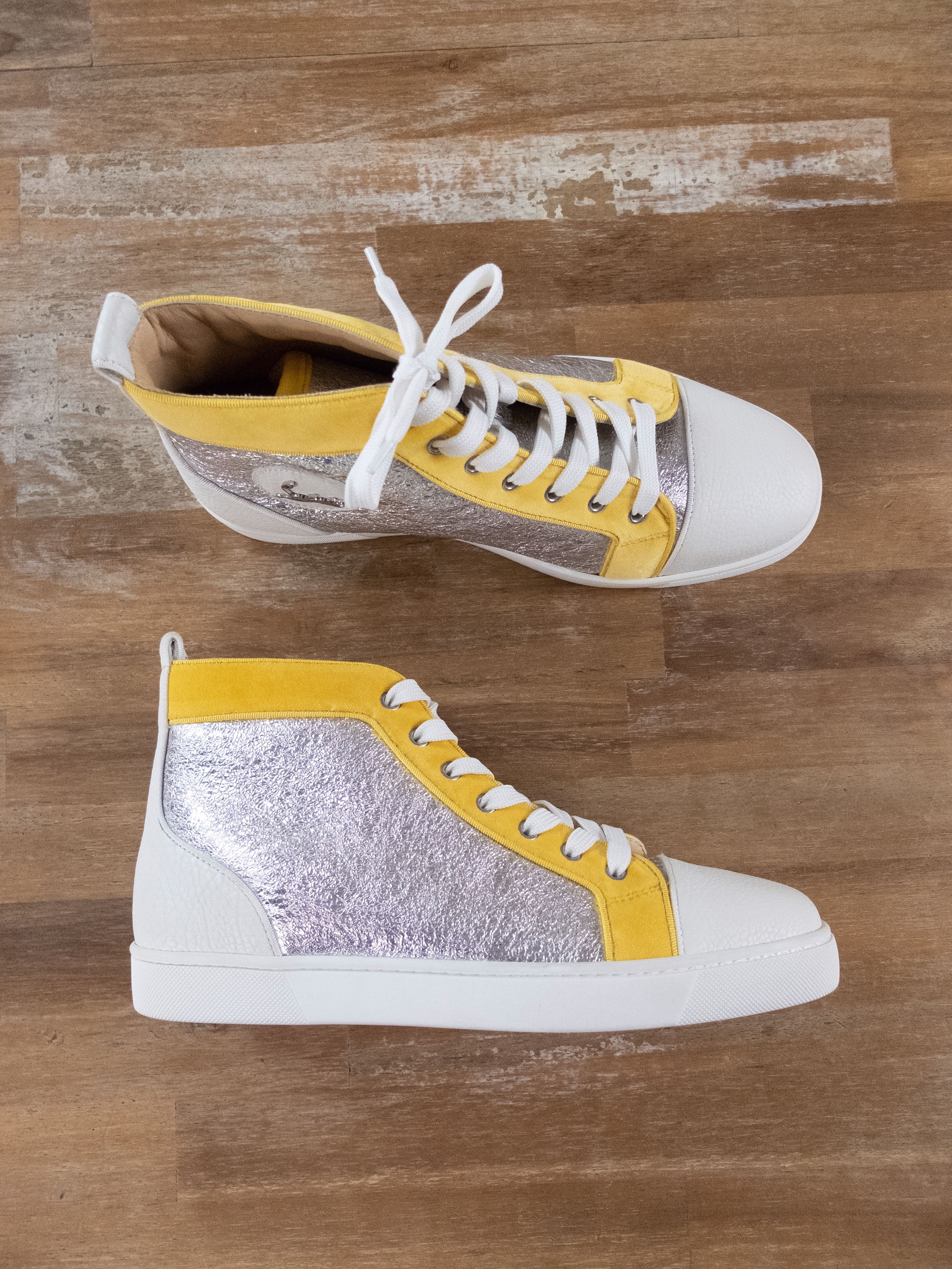 image of Christian Louboutin Louis Orlato Flat Silver Sneakers 9 42, Men's