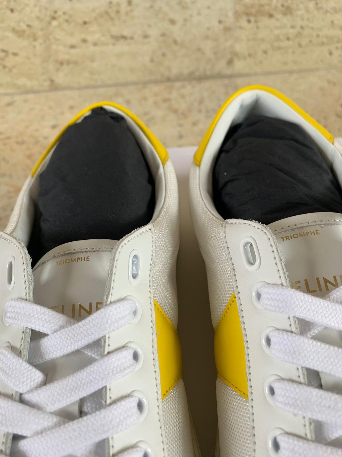 Celine Triomphe Low Top in Black & Yellow Size US 7 / EU 40 - 9 Thumbnail