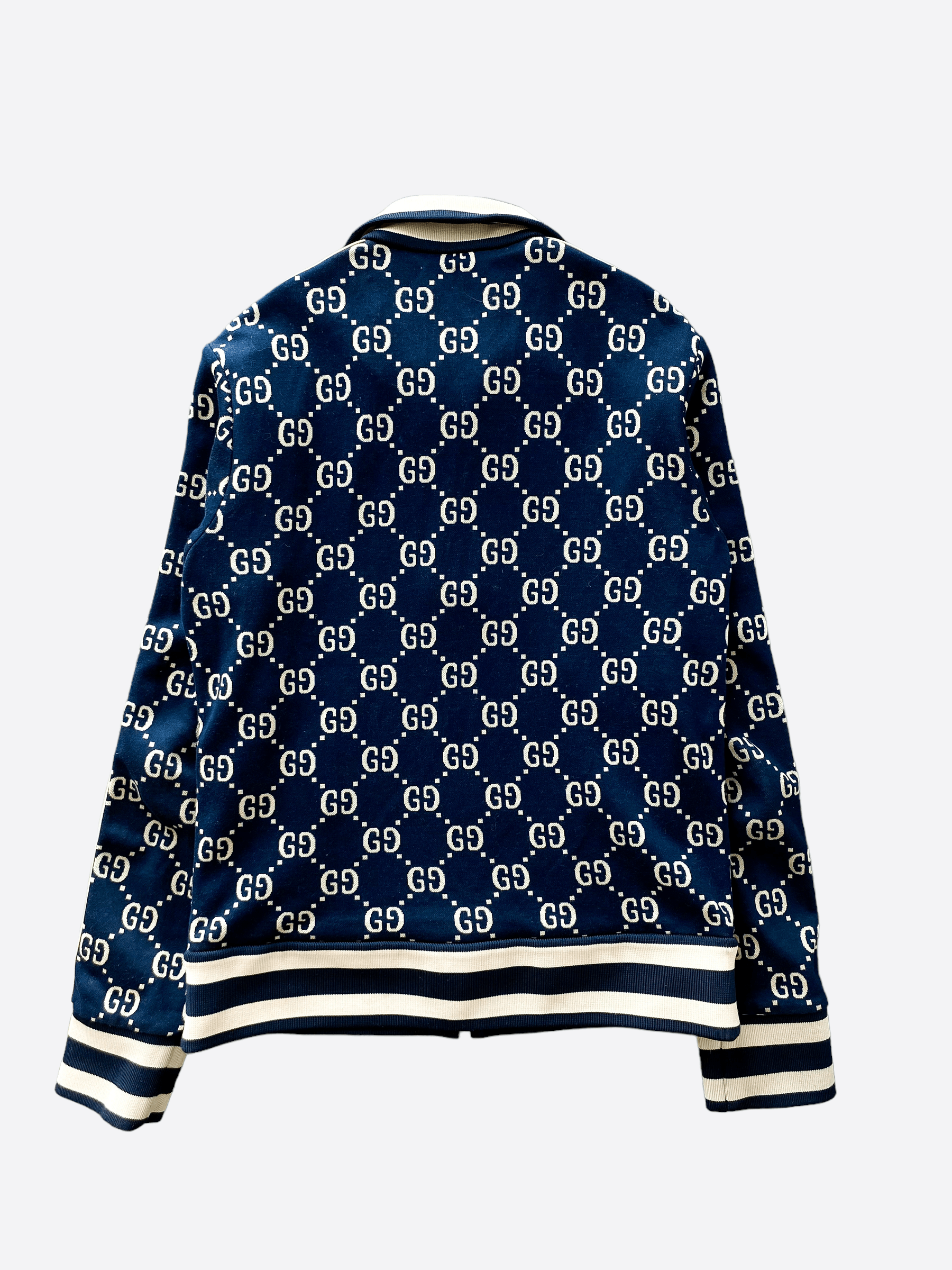 Gucci Gucci Blue & White GG Jacquard Monogram Track Top Size US S / EU 44-46 / 1 - 2 Thumbnail