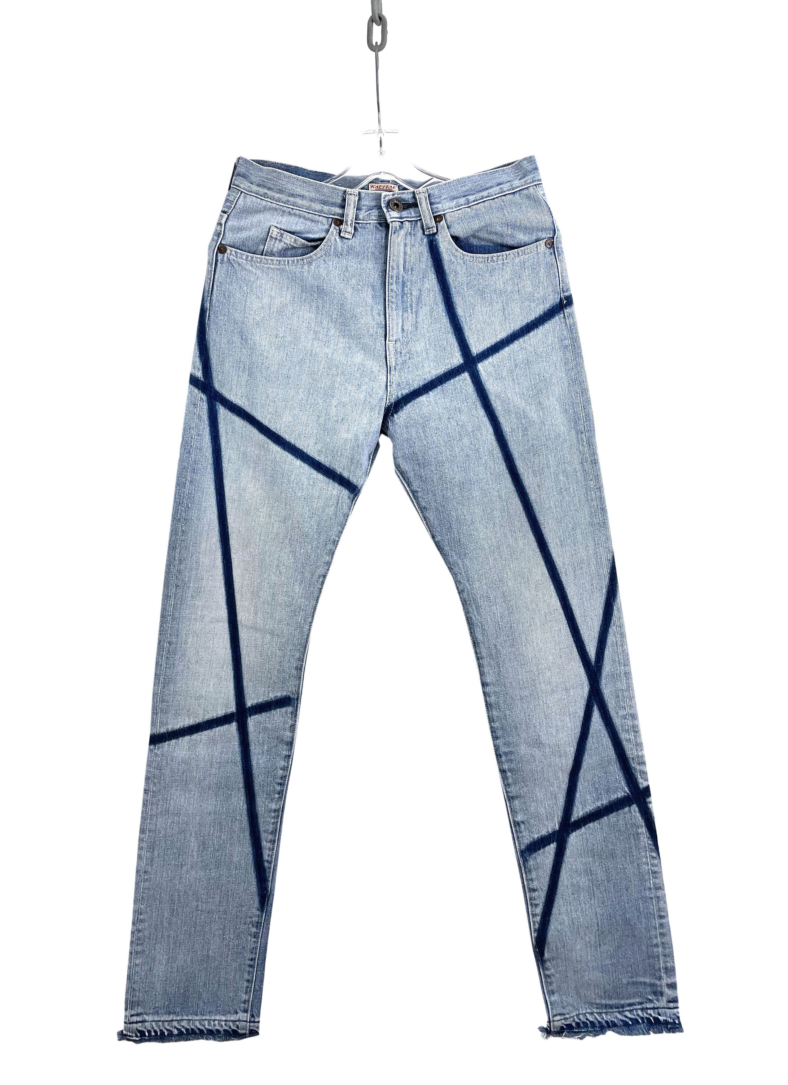 image of Kapital Angular Line Denim in Blue, Men's (Size 29)