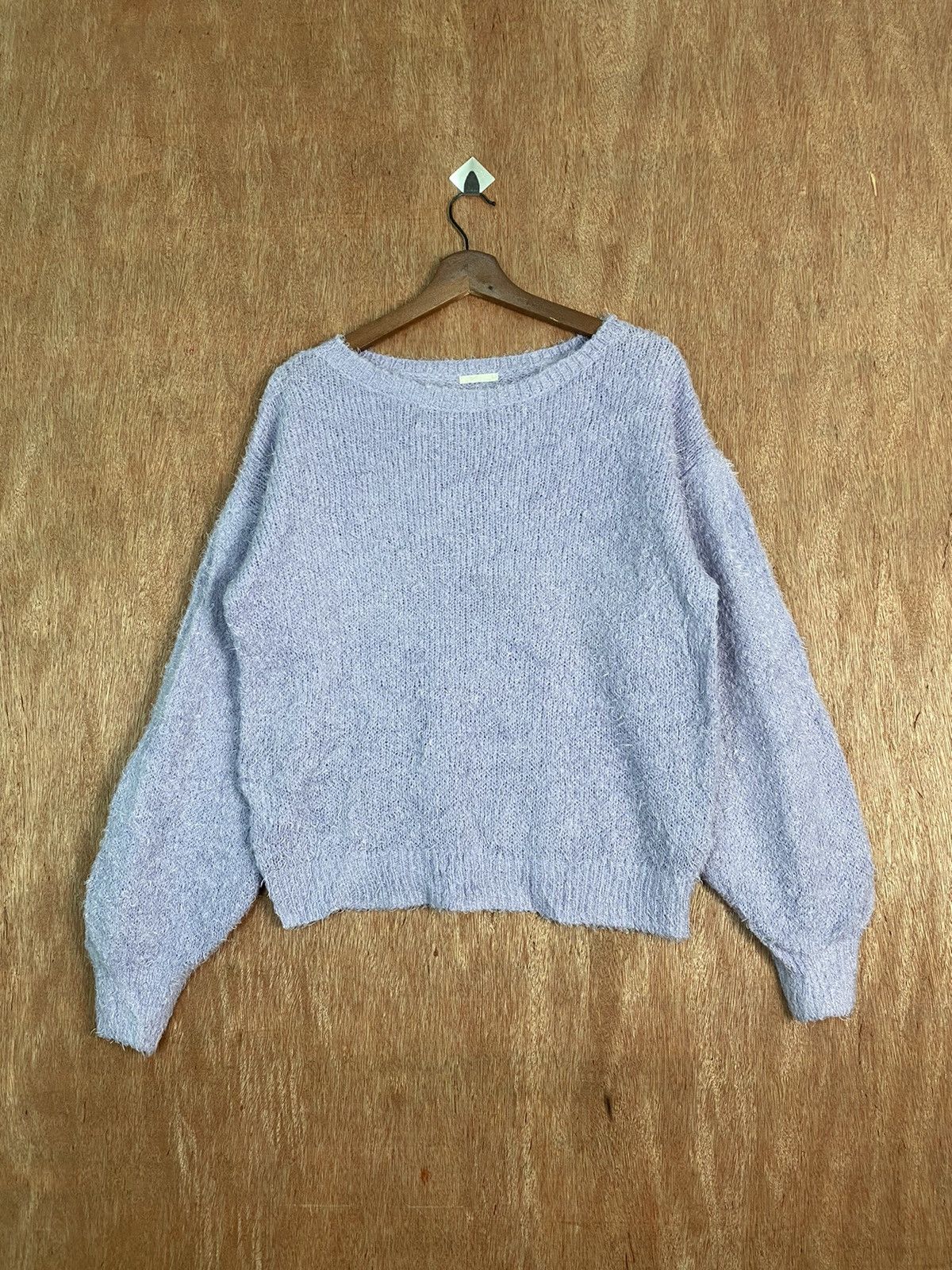 Homespun Knitwear × Japanese Brand DL Gu Purple Shag Shaggy Fur Mohair Knitwear #B644 Size L / US 10 / IT 46 - 1 Thumbnail